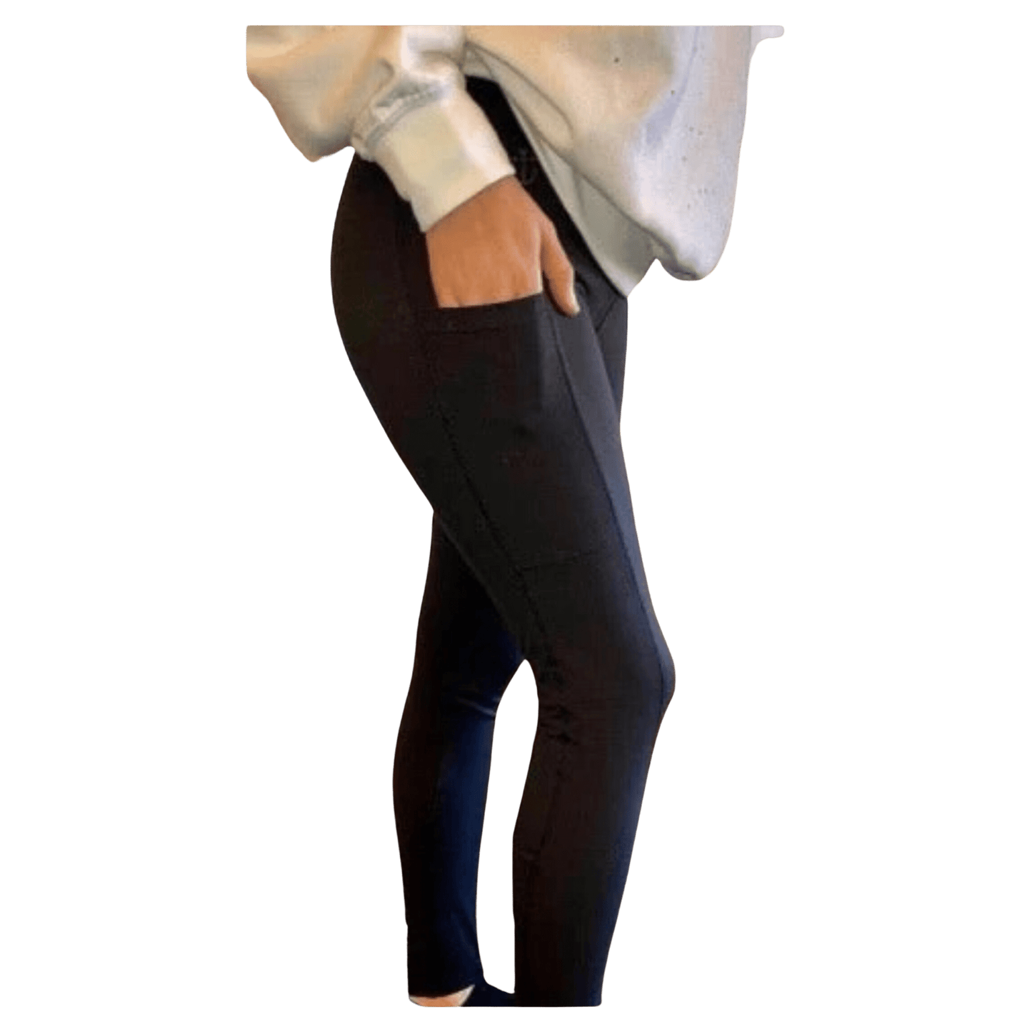 Anchors Away Black Full Length Women's Leggings with Pockets