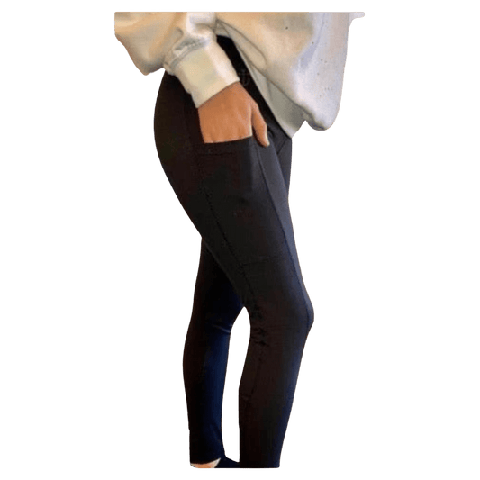 Anchors Away Black Full Length Women's Leggings with Pockets