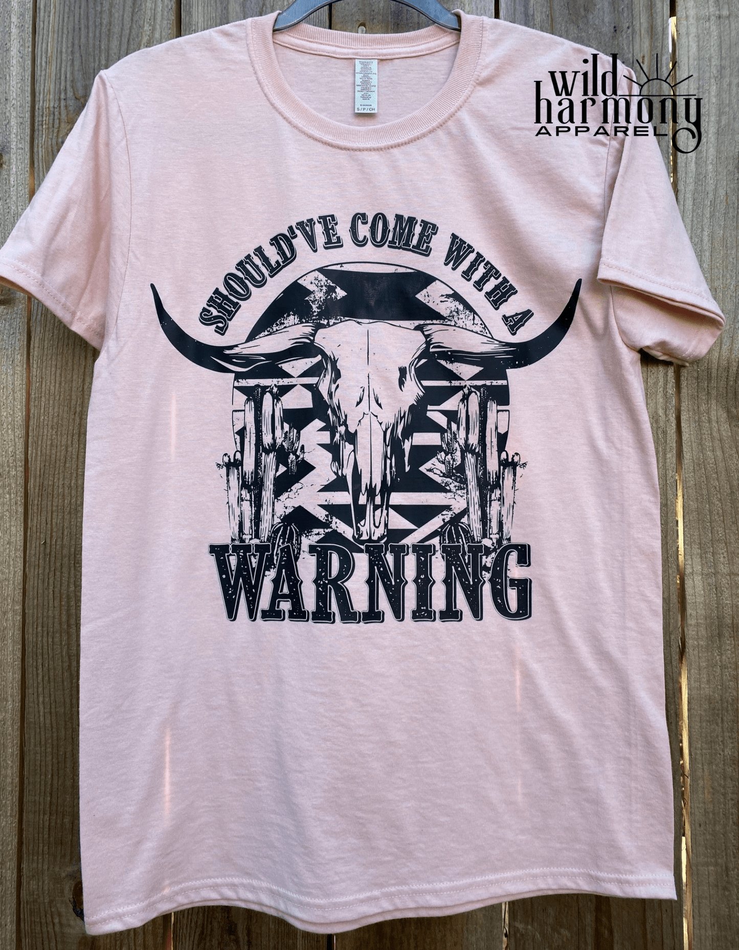 Should've Come with a Warning Skull Blush Pink T-Shirt