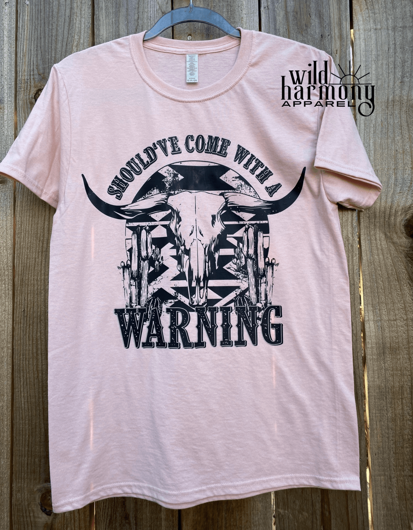 Should've Come with a Warning Skull Blush Pink T-Shirt