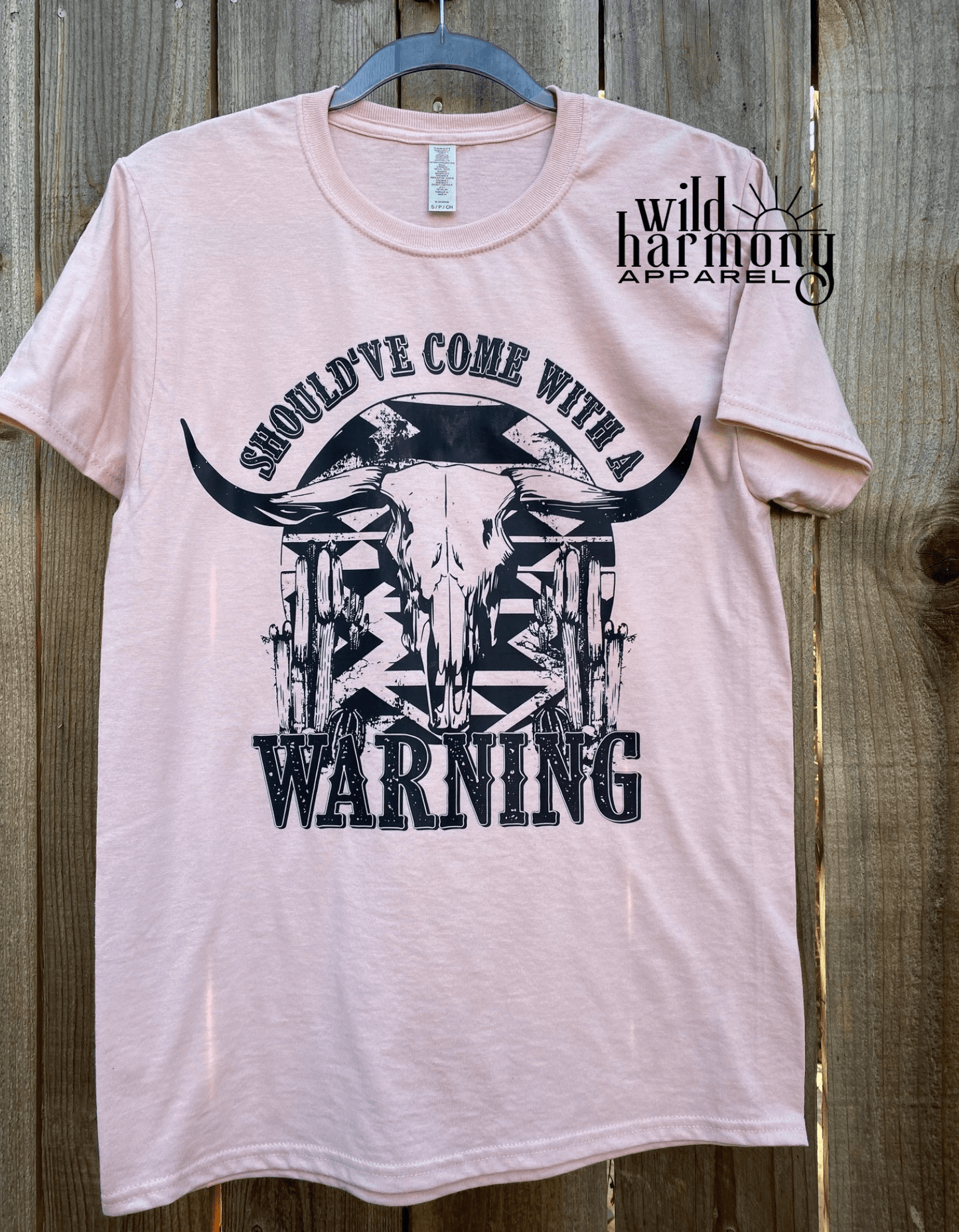 Should've Come with a Warning Skull Blush Pink T-Shirt