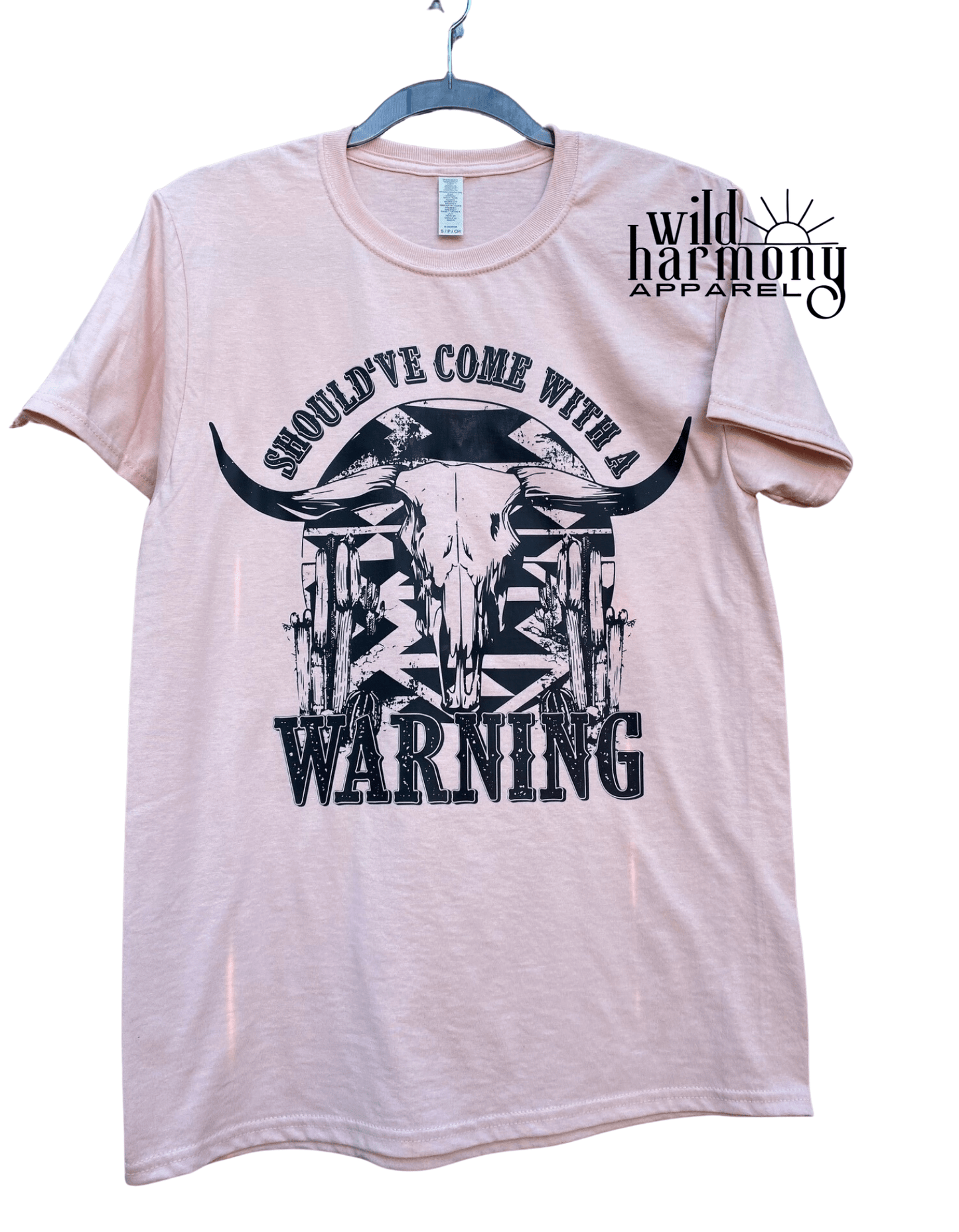 Should've Come with a Warning Skull Blush Pink T-Shirt