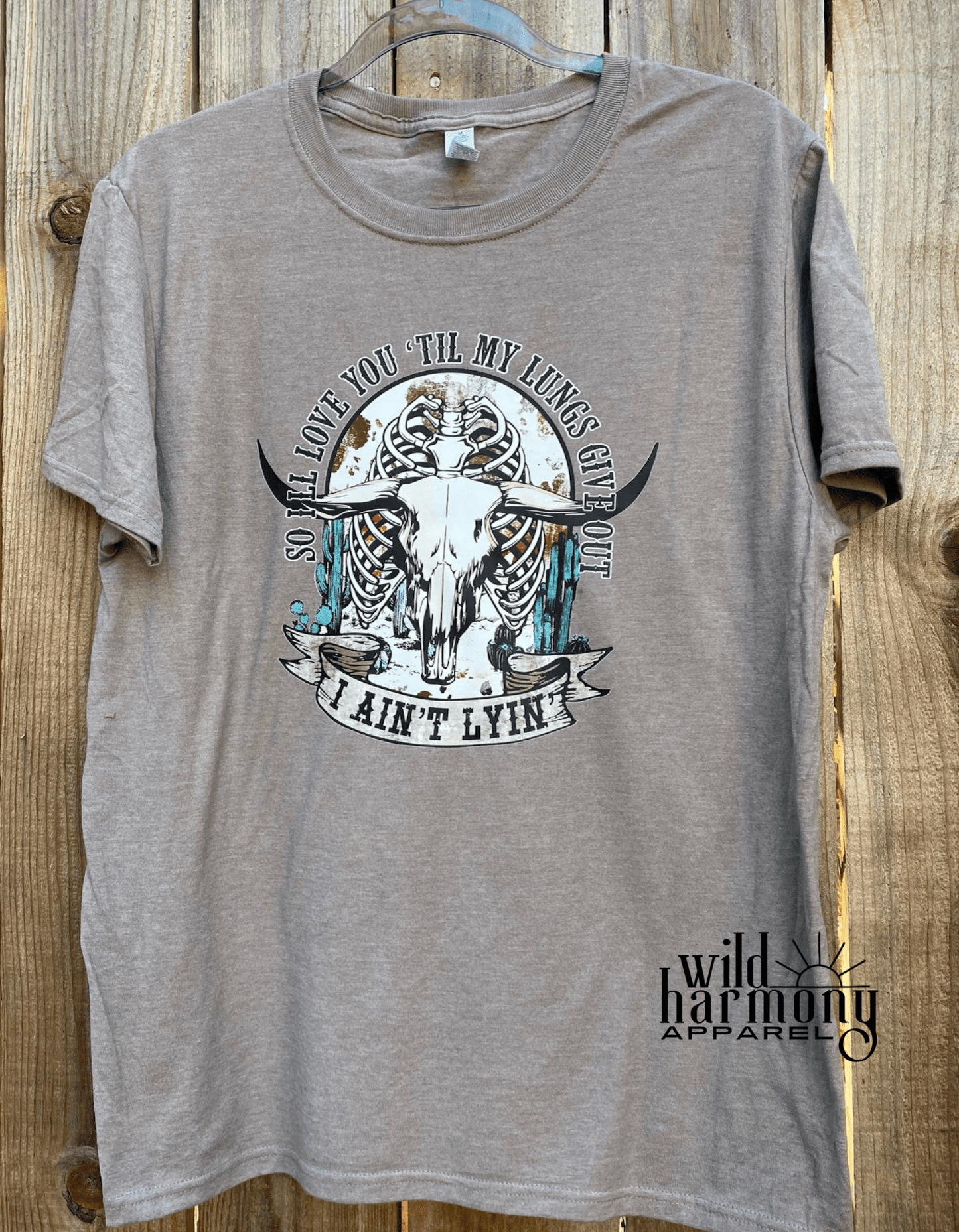 So I'll Love You 'Til My Lungs Give Out Skull Taupe T-Shirt