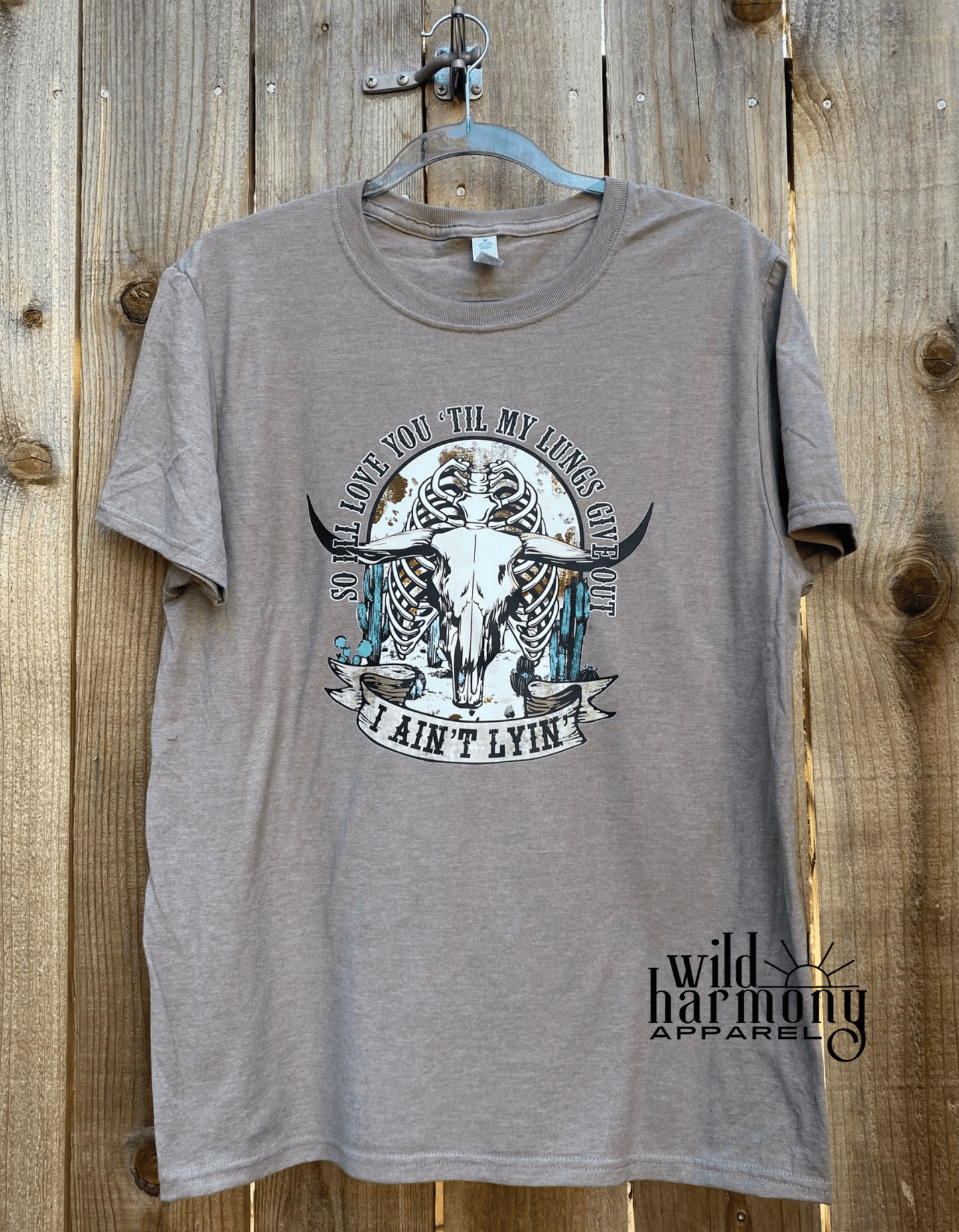 So I'll Love You 'Til My Lungs Give Out Skull Taupe T-Shirt