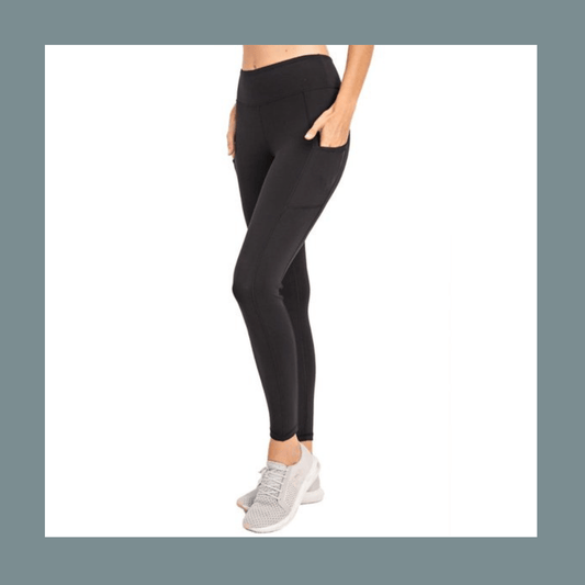 Raven Black Full Length Leggings with Pockets