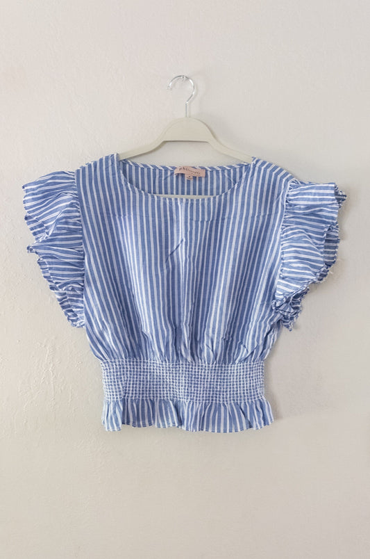 Philosophy Blue and White Striped Top Pre-Loved