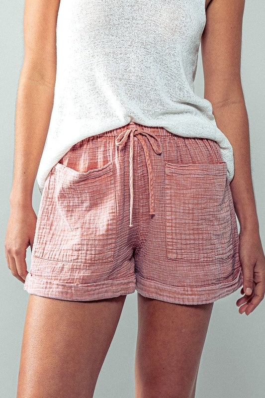 Mineral Washed Comfortable Cotton Women's Gauze Sienna Shorts