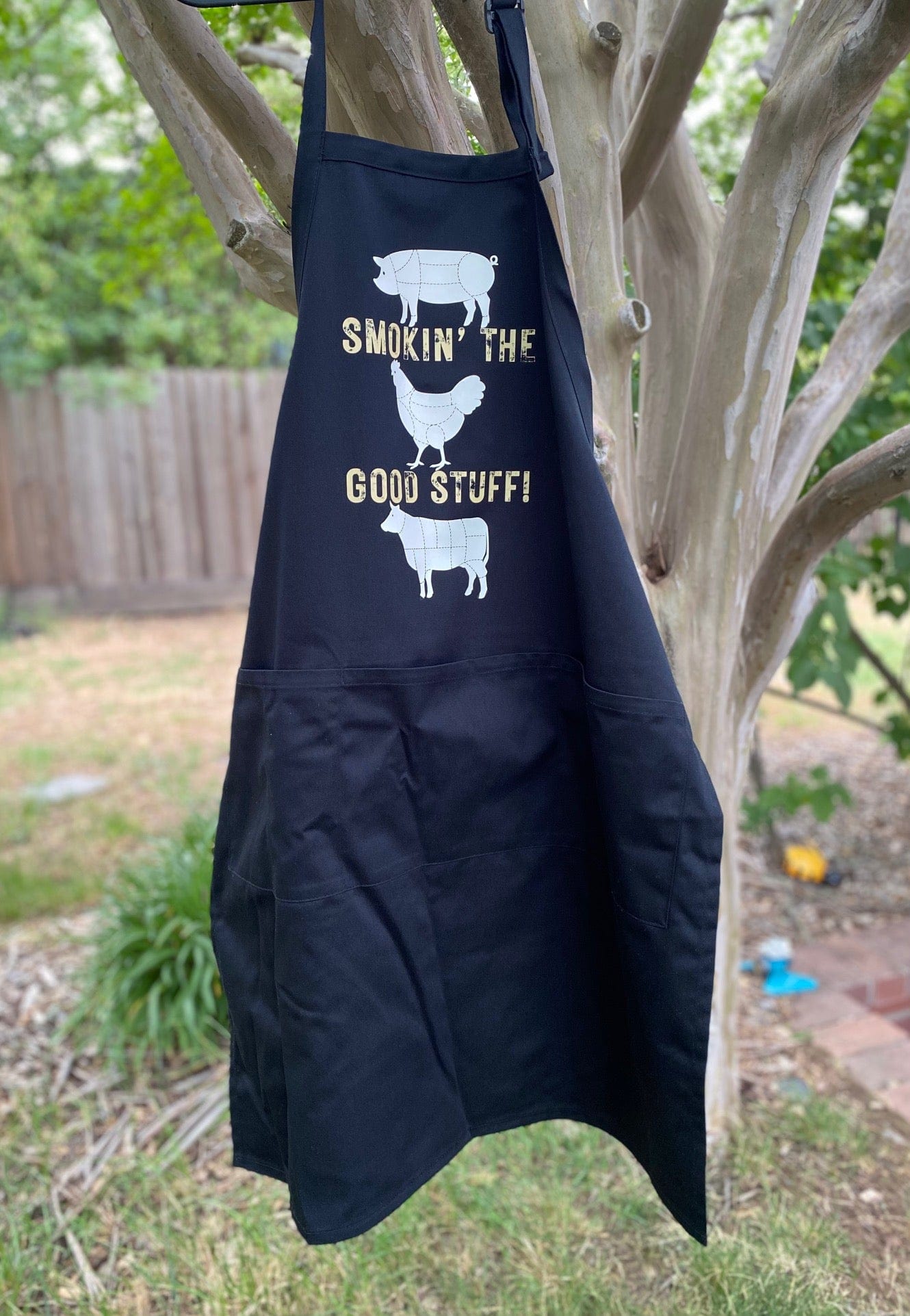 Smokin' The Good Stuff Full Length Black Apron