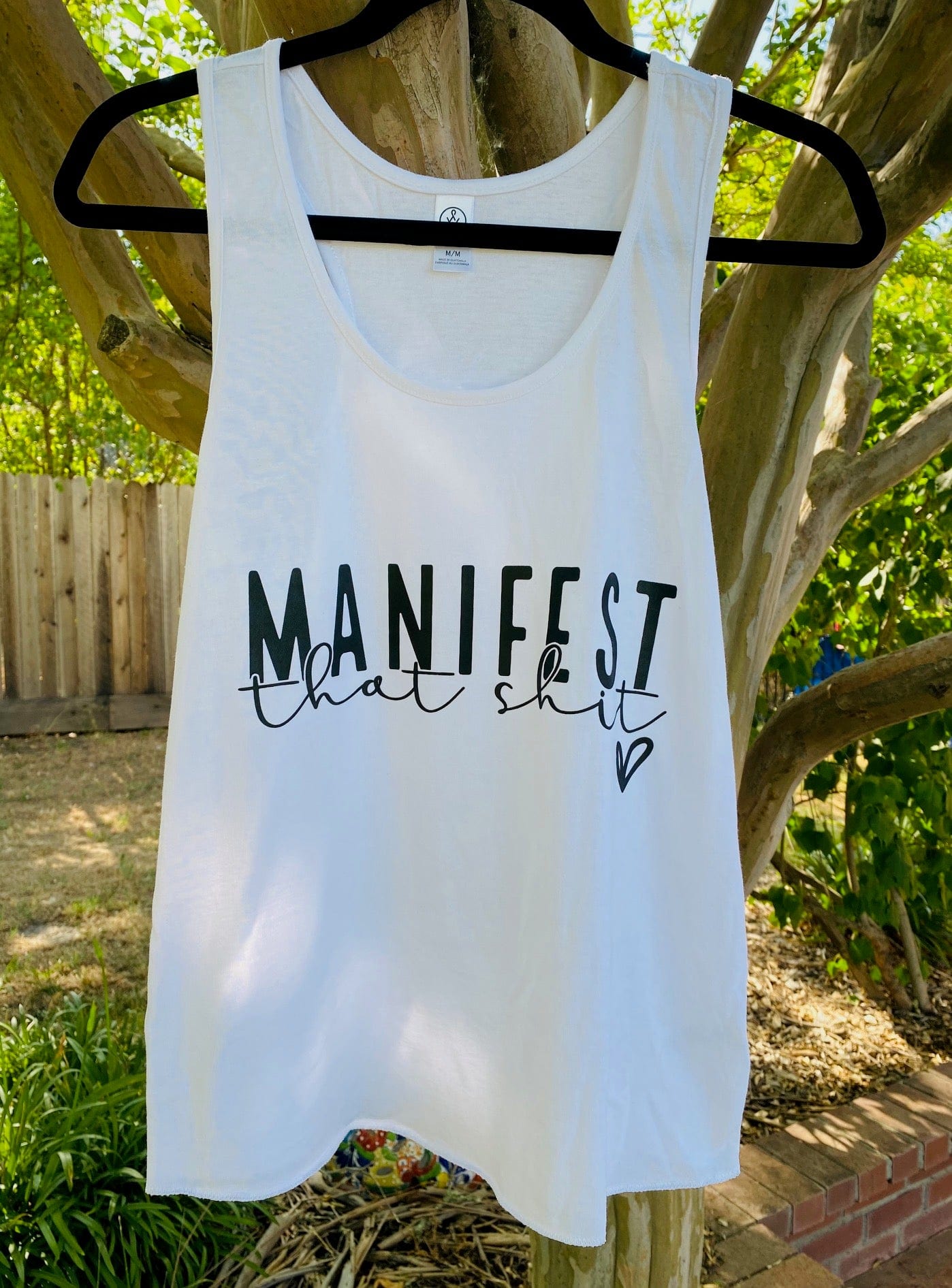 Manifest that _ White Racer Back Sustainably Made Tank Top