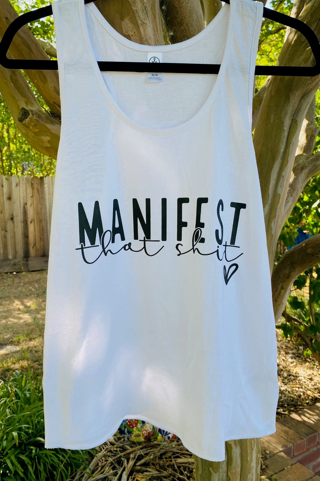 Manifest that _ White Racer Back Sustainably Made Tank Top