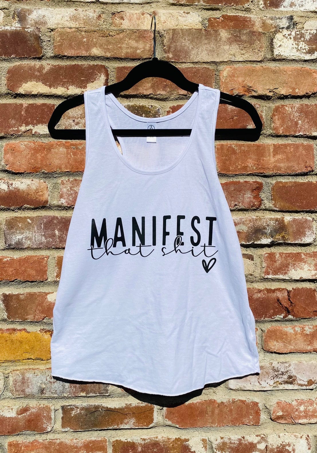 Manifest that _ White Racer Back Sustainably Made Tank Top