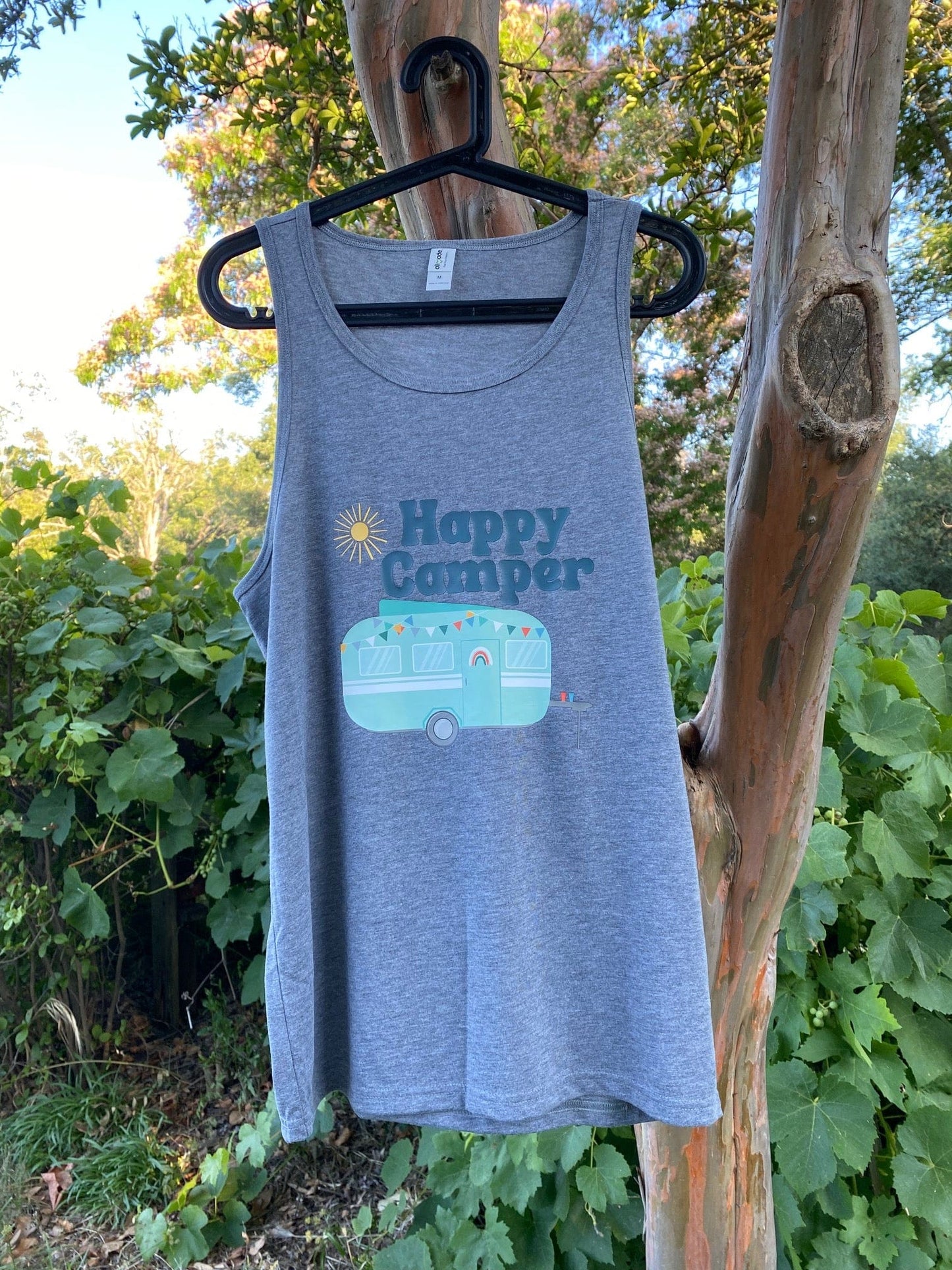 Happy Camper Gray Tank Top