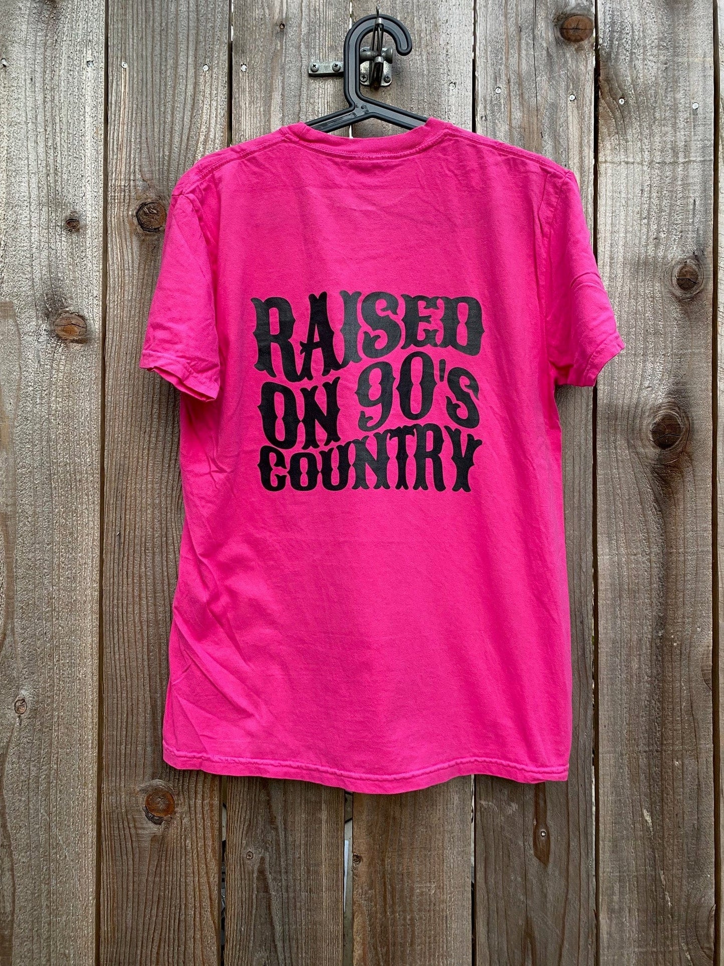 Raised on 90s Country Bright Pink T-Shirt
