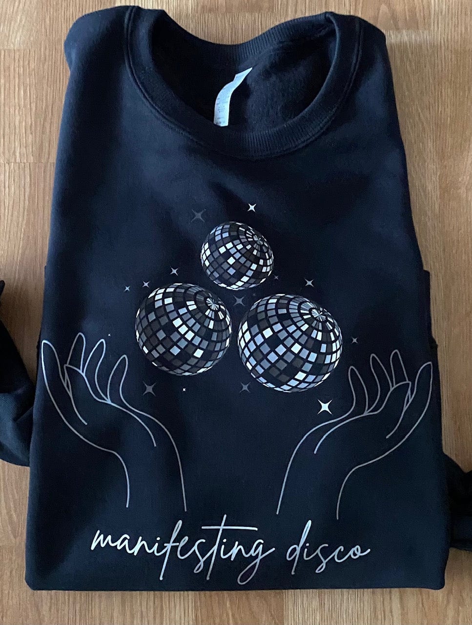 Manifesting Disco with Disco Balls Eco-Friendly Sweatshirt