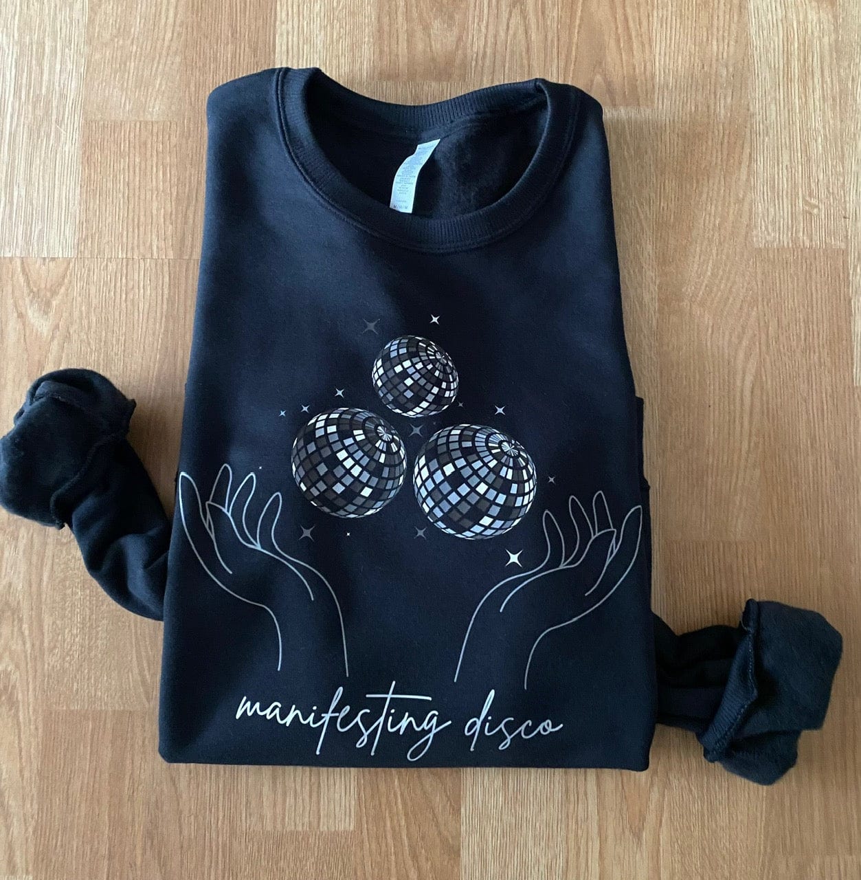 Manifesting Disco with Disco Balls Eco-Friendly Sweatshirt