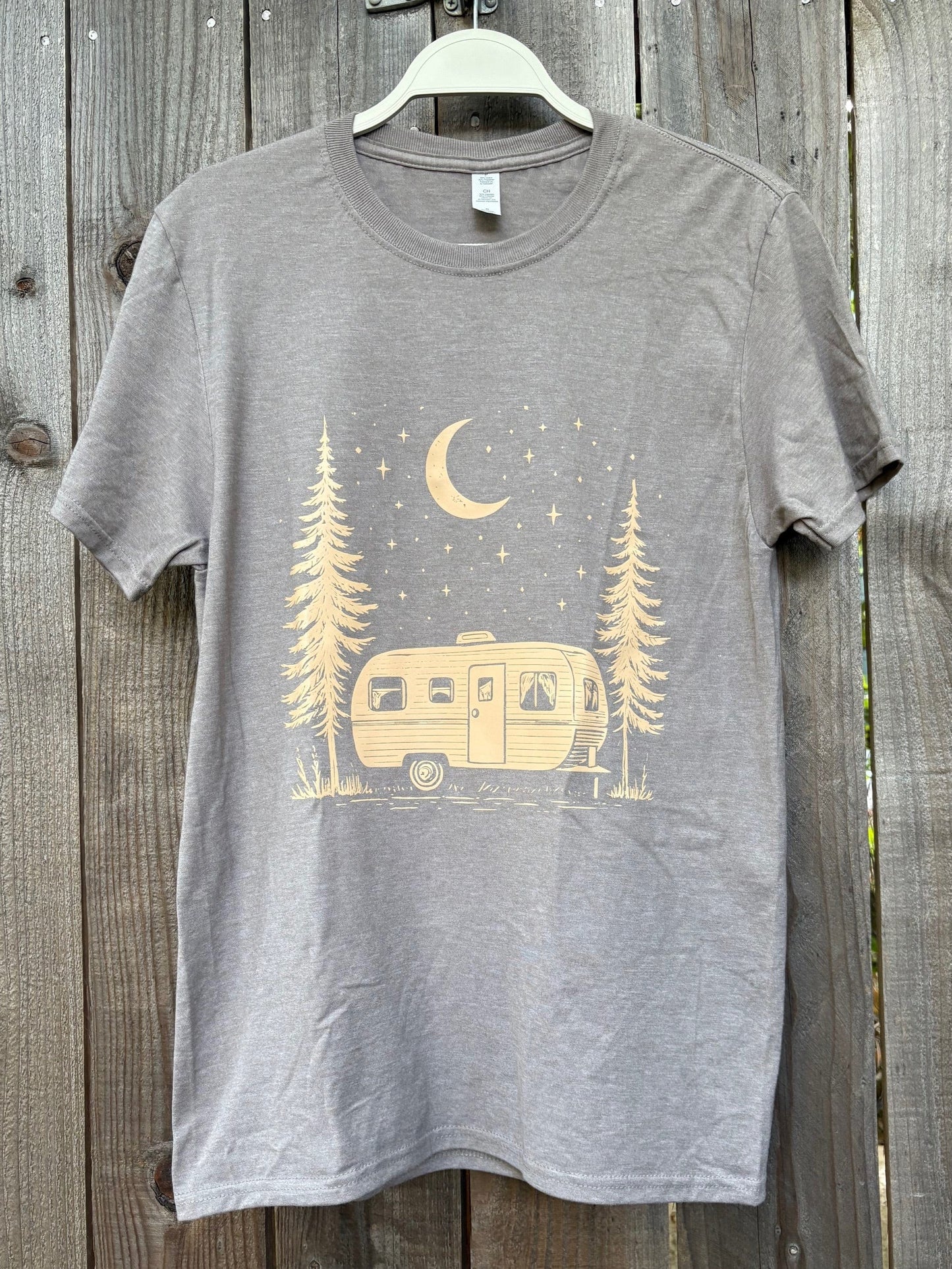 Scenic Camping Nights Sandstone Brown T-Shirt