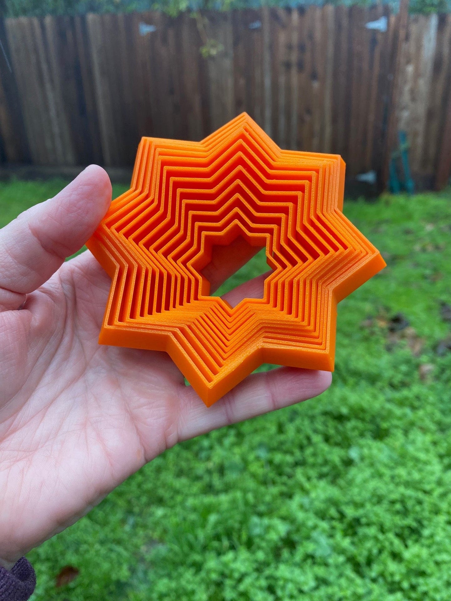 Orange Star 3D Printed Fidget