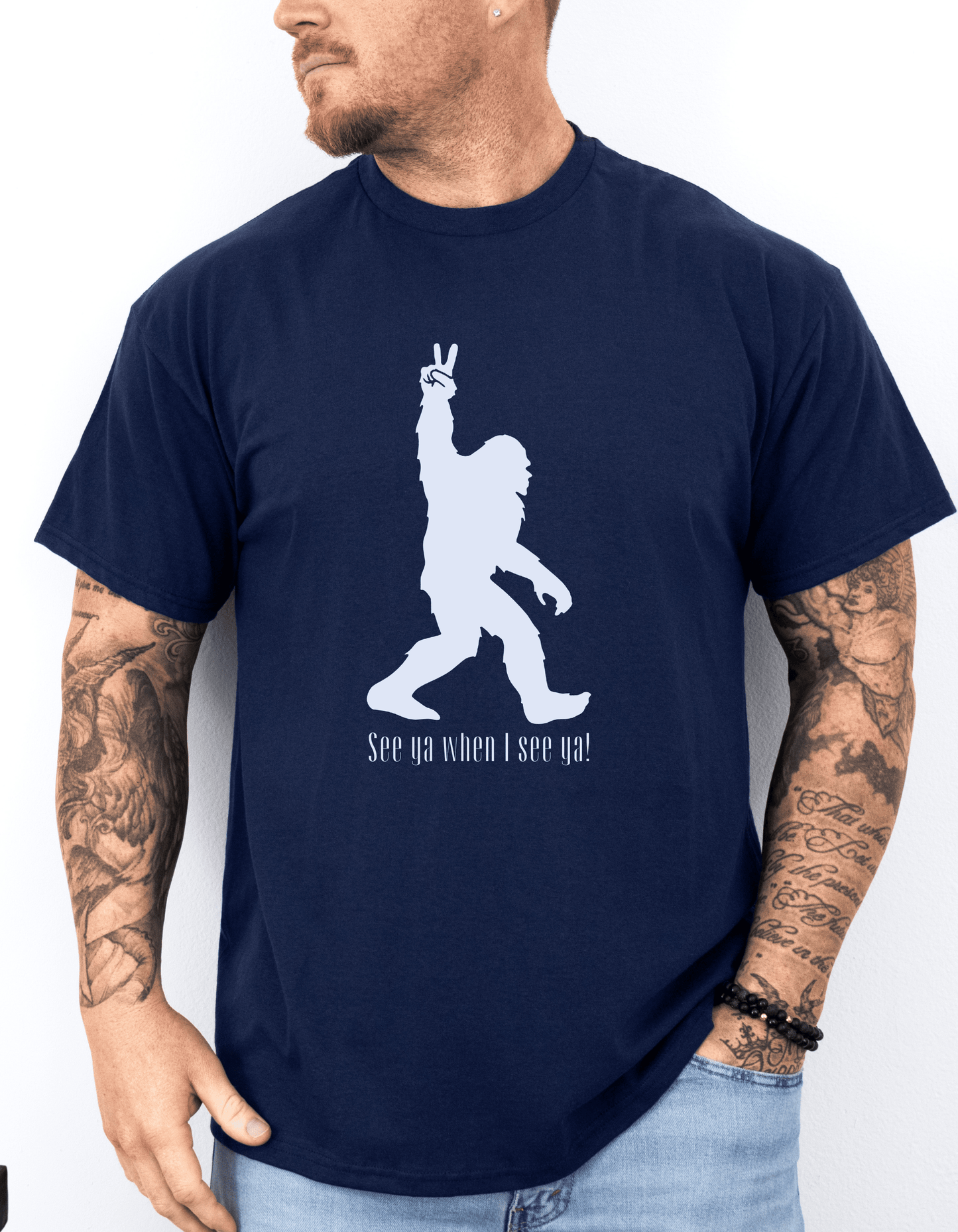 Big Foot "See ya when I see ya" Navy Blue Eco-Friendly T-Shirt