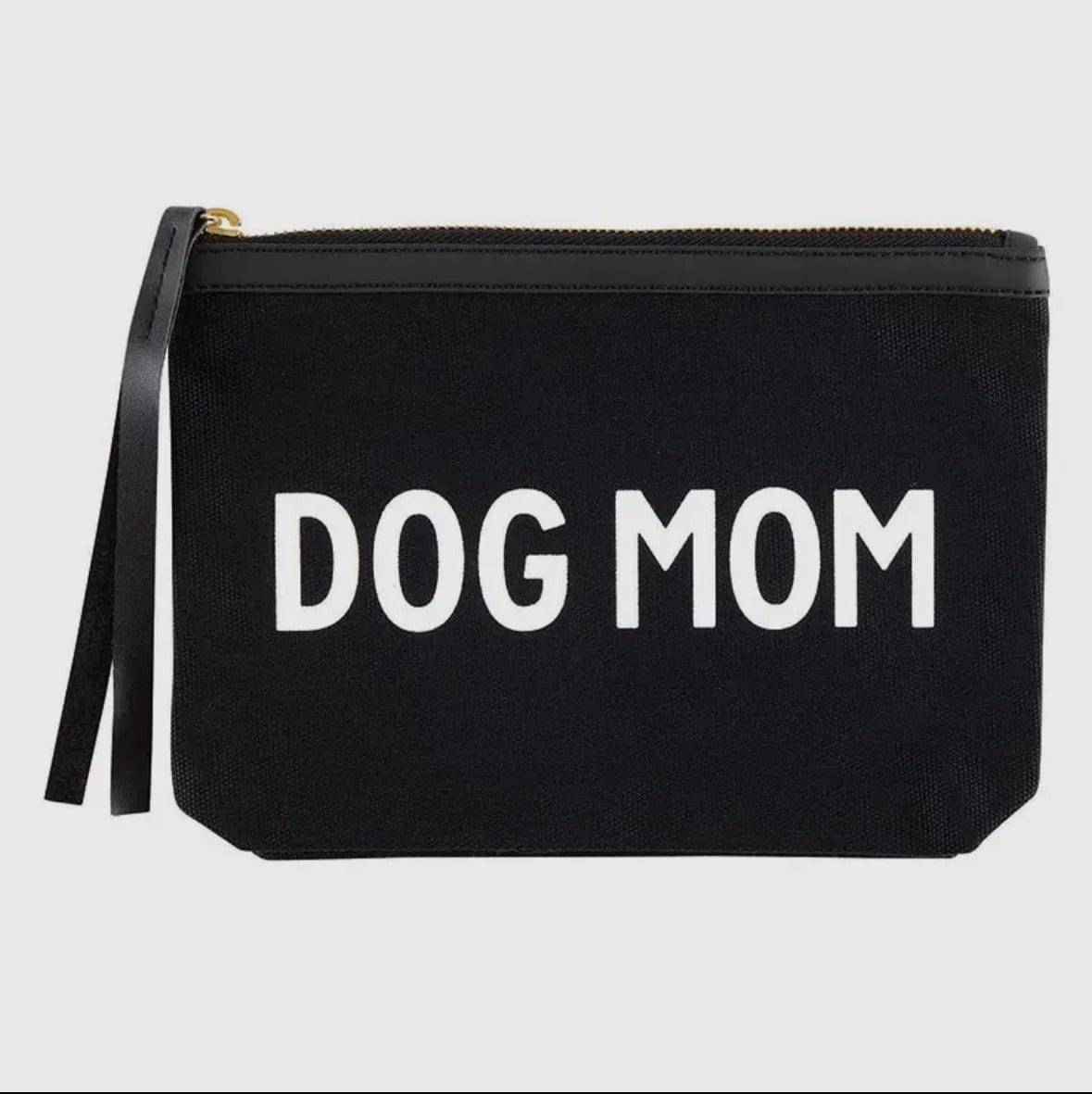 Dog Mom Black Canvas Pouch
