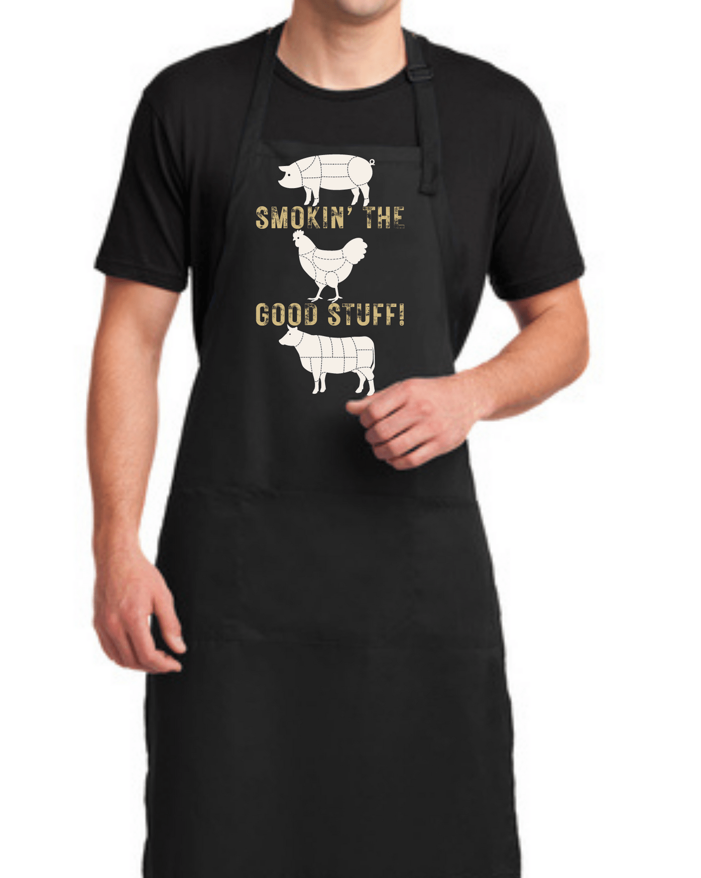 Smokin' The Good Stuff Full Length Black Apron