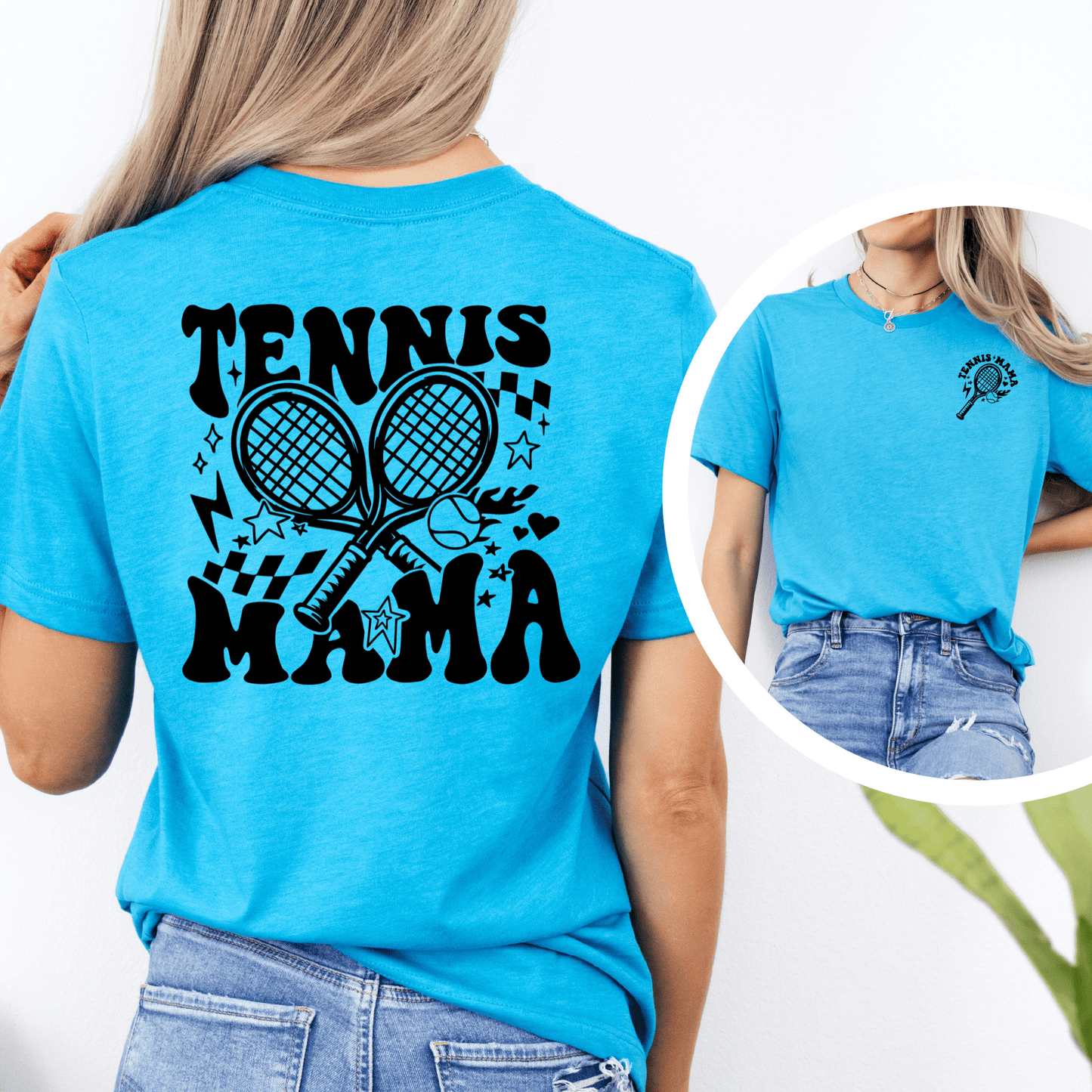 Tennis Mama Aquatic Blue T-Shirt