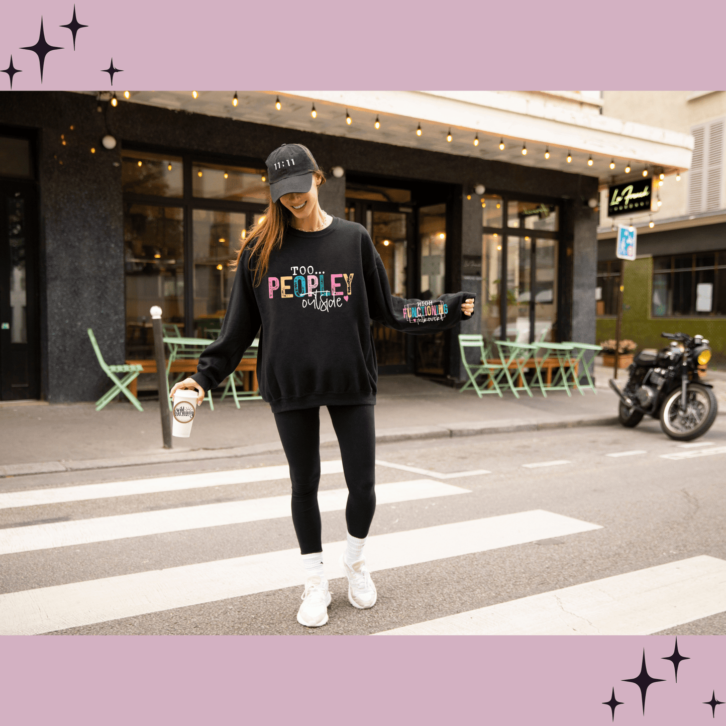 Too Peopley Outside Black Sweatshirt