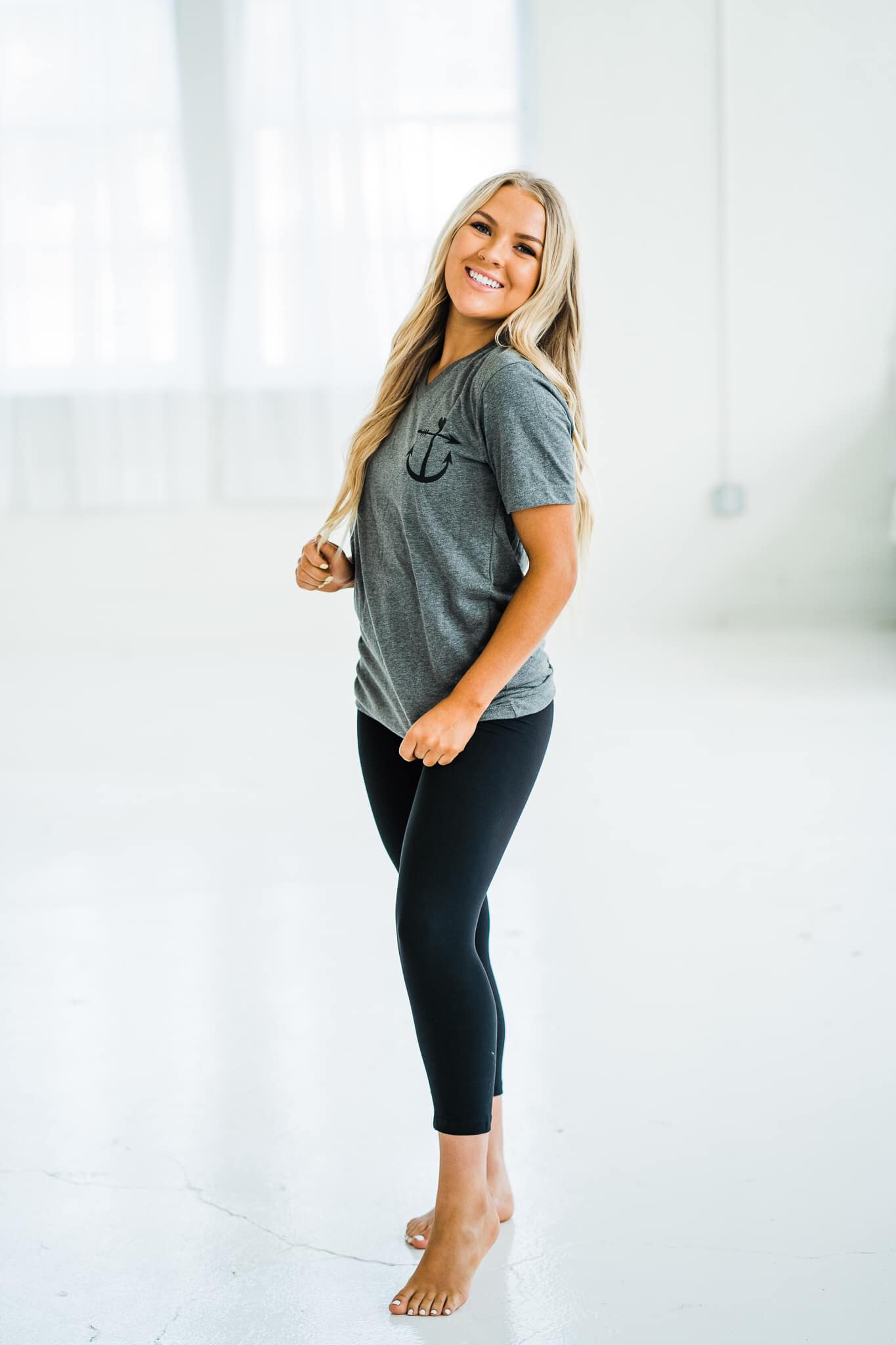 Anchors Away Black Women's Capri Length Leggings