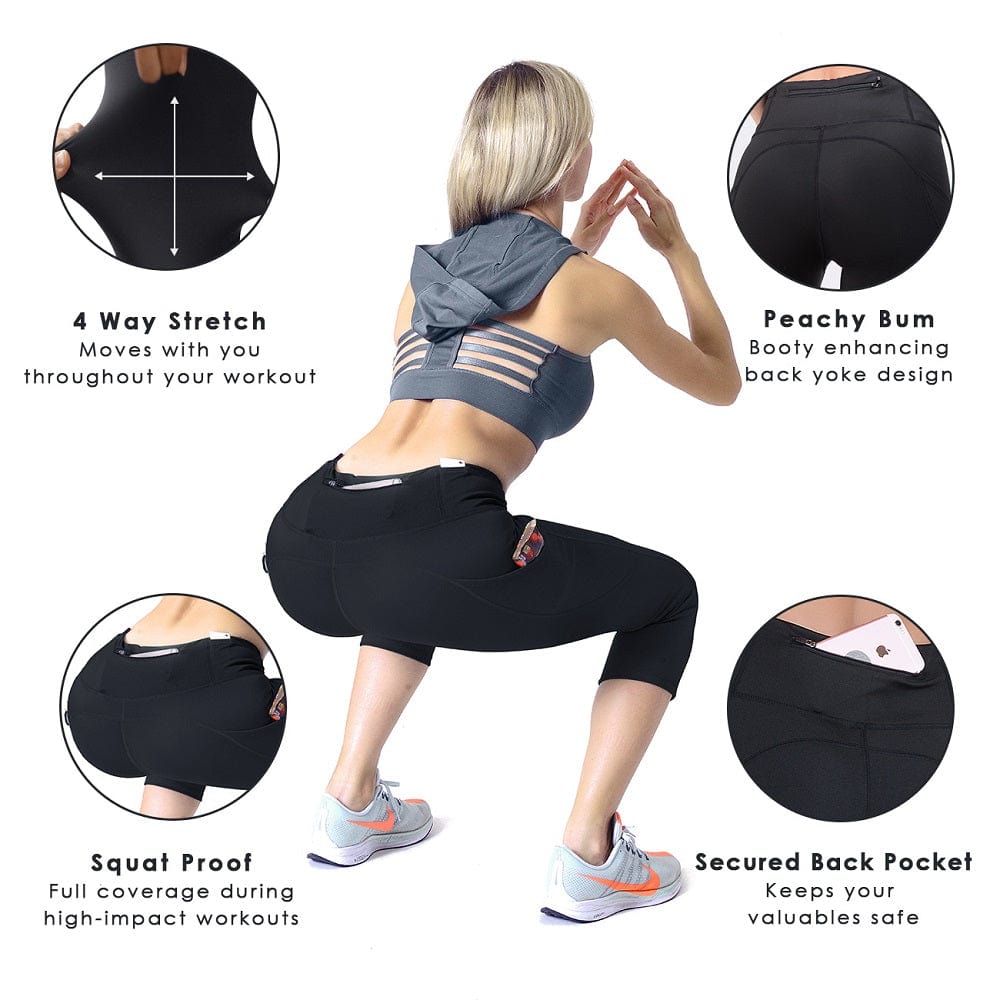 Work It Out Black Capri Leggings with Pockets