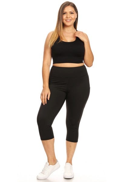 Work It Out Black Capri Leggings with Pockets