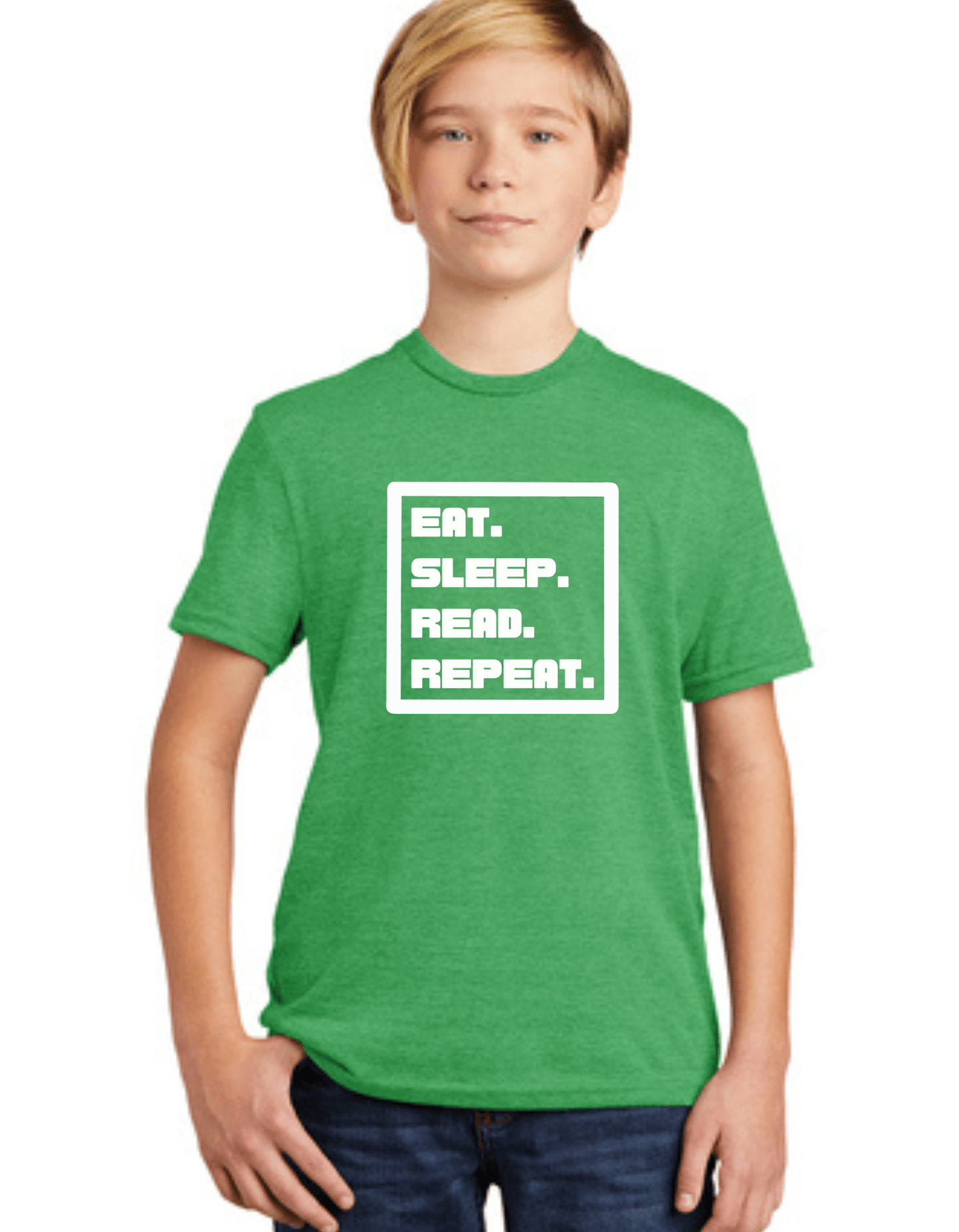 Eat. Sleep. Read. Repeat. Kids Eco-Friendly T-Shirt