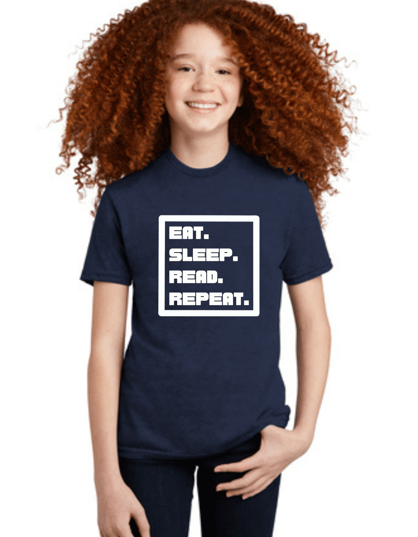 Eat. Sleep. Read. Repeat. Kids Eco-Friendly T-Shirt