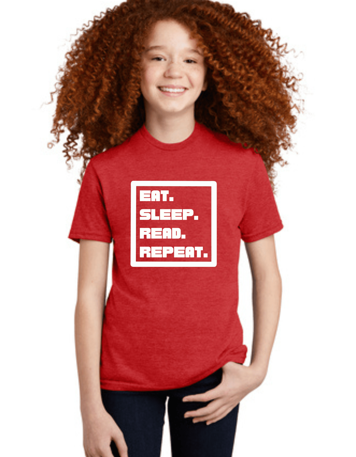 Eat. Sleep. Read. Repeat. Kids Eco-Friendly T-Shirt