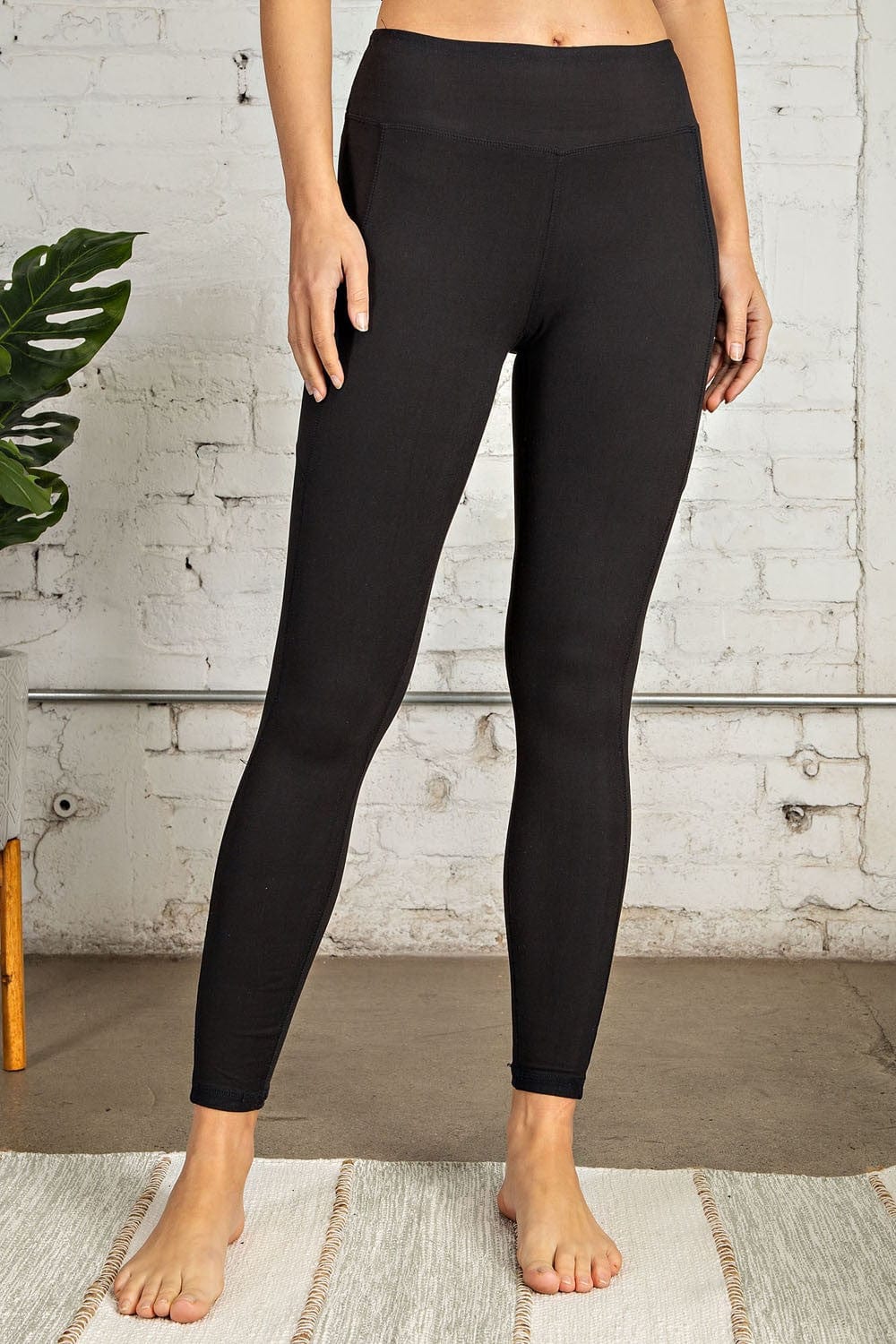 Raven Black Full Length Leggings with Pockets
