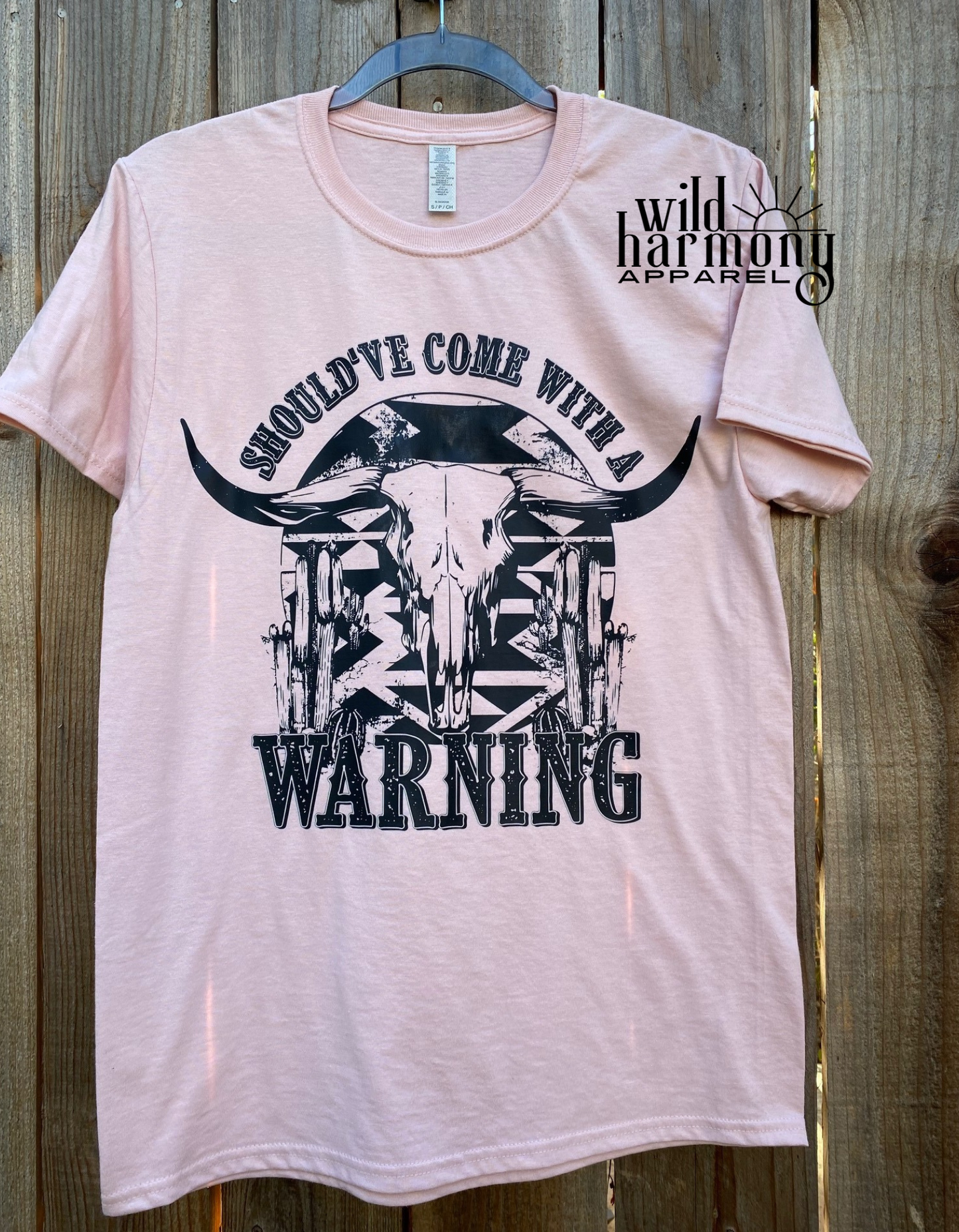 Should've Come with a Warning Skull Blush Pink T-Shirt