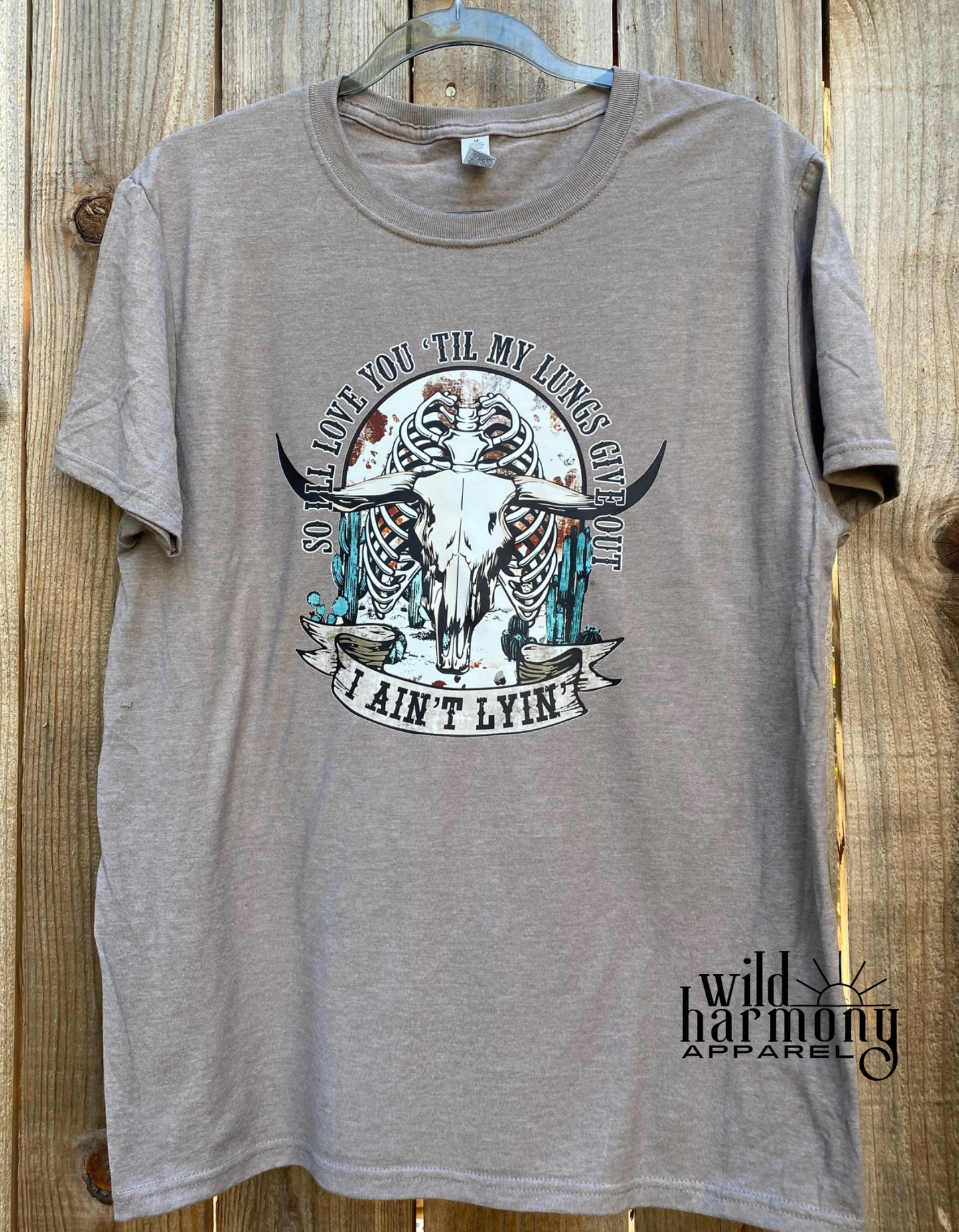 So I'll Love You 'Til My Lungs Give Out Skull Taupe T-Shirt