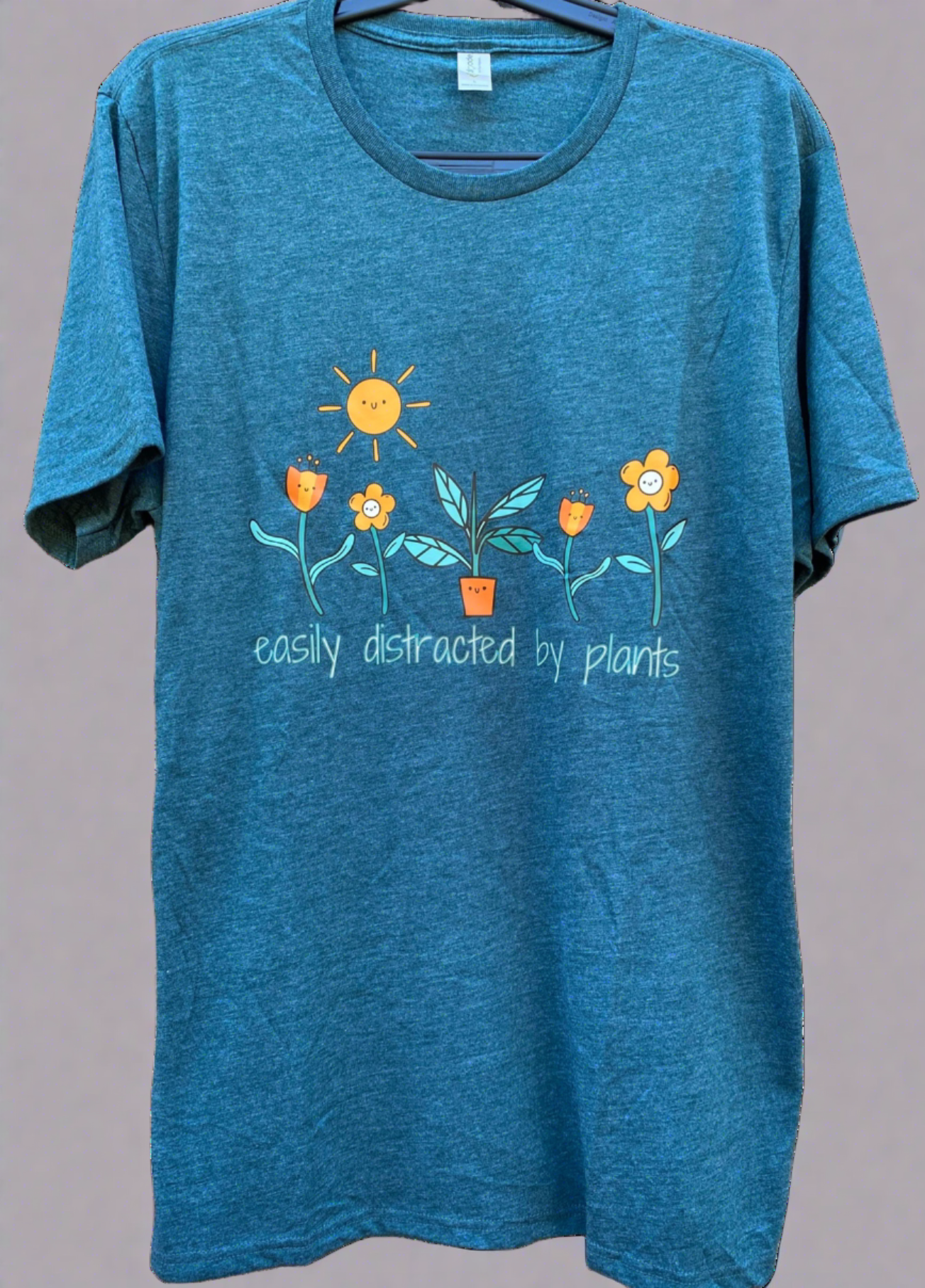 Easily Distracted By Plants Sea Green Sustainably Made T-Shirt