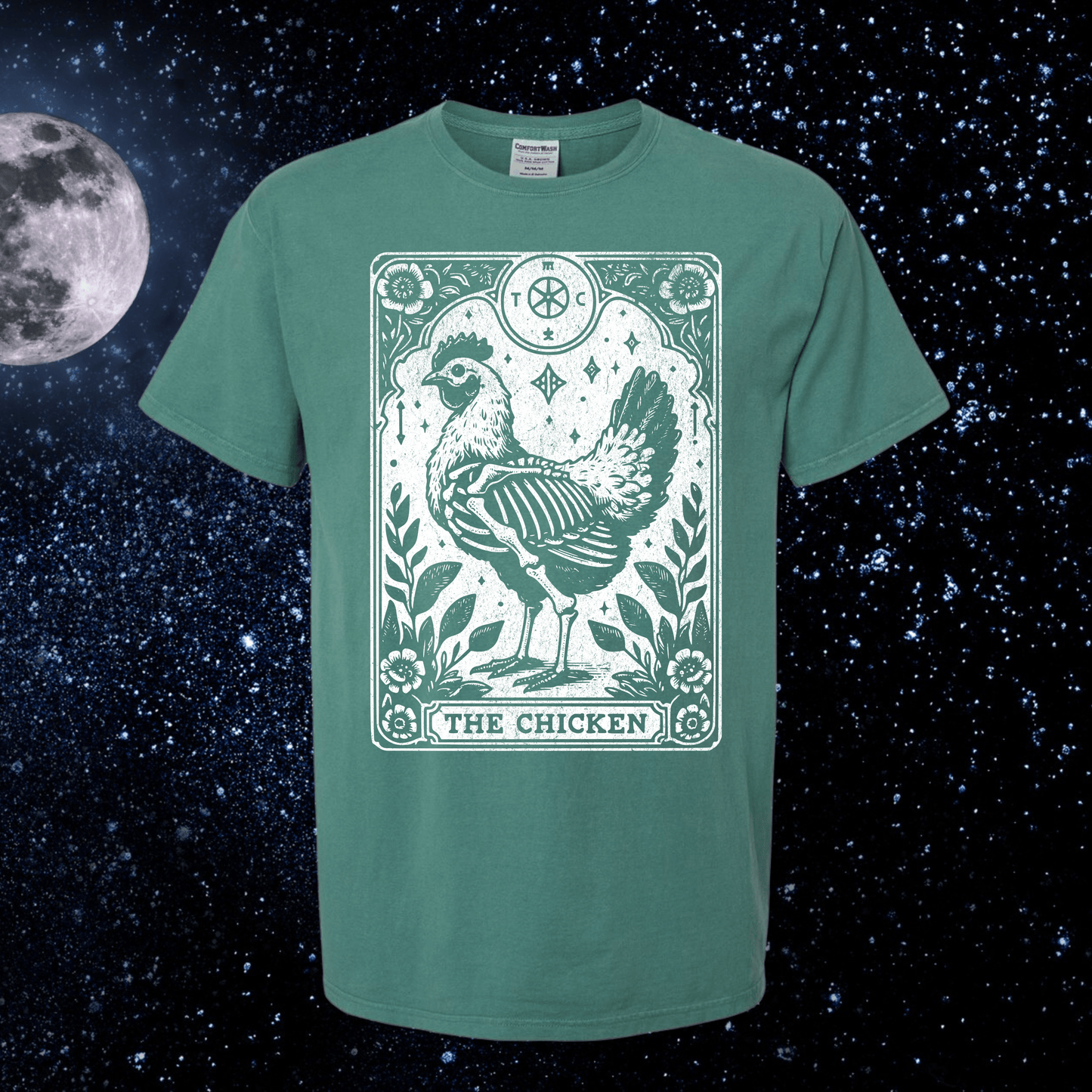 The Chicken Tarot on Cactus Green T-Shirt or Black Sweatshirt