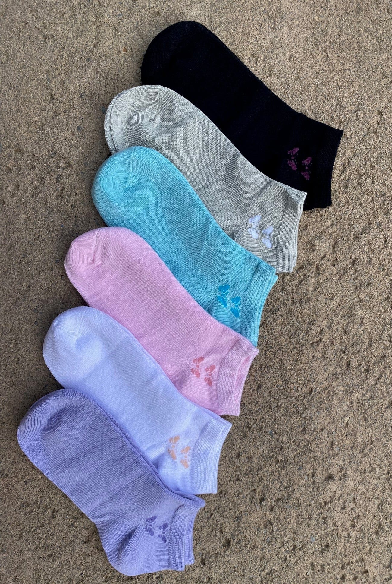 Bamboo Ankle Socks Sustainably Made Lightweight Thin Soft 6 Colors 6 Pairs