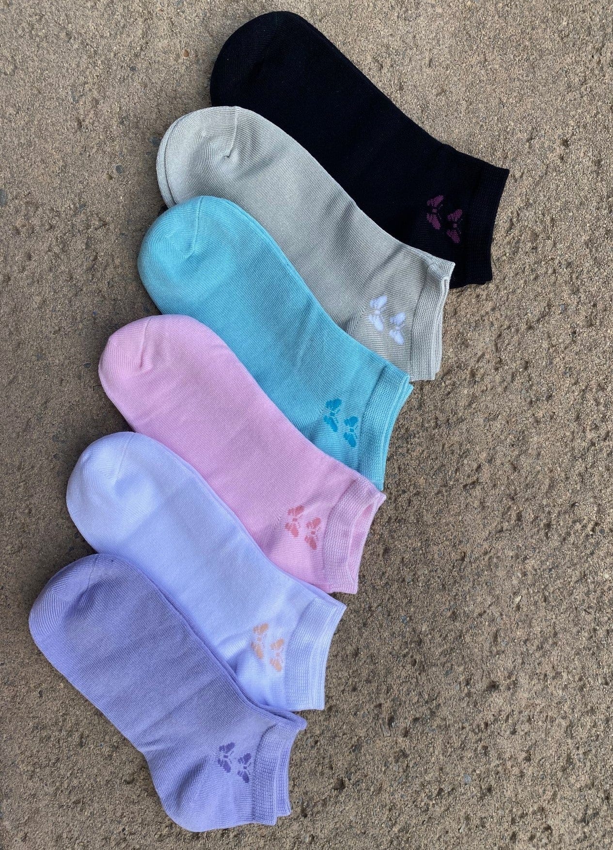 Bamboo Ankle Socks Sustainably Made Lightweight Thin Soft 6 Colors 6 Pairs