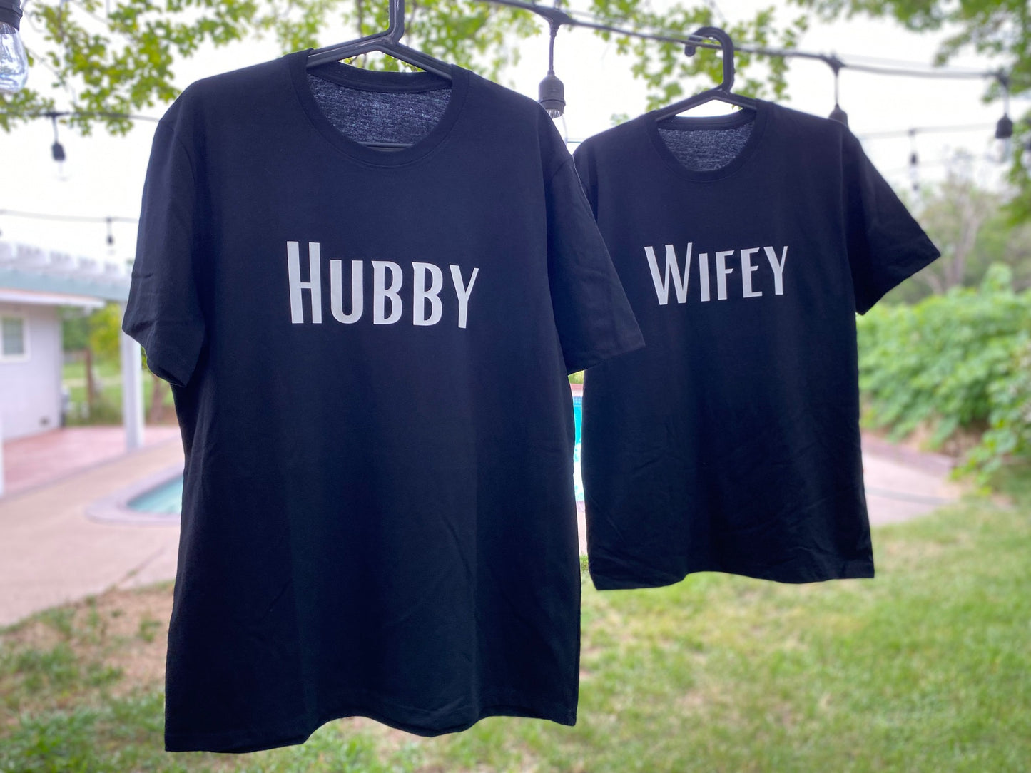 Hubby and Wifey Black Matching Sustainably Made T-Shirts