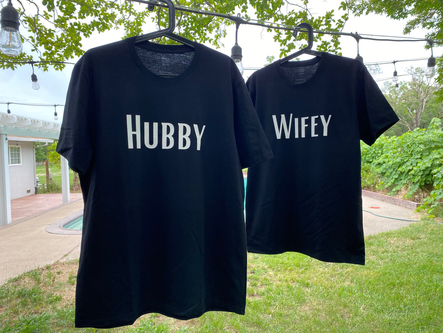 Hubby and Wifey Black Matching Sustainably Made T-Shirts