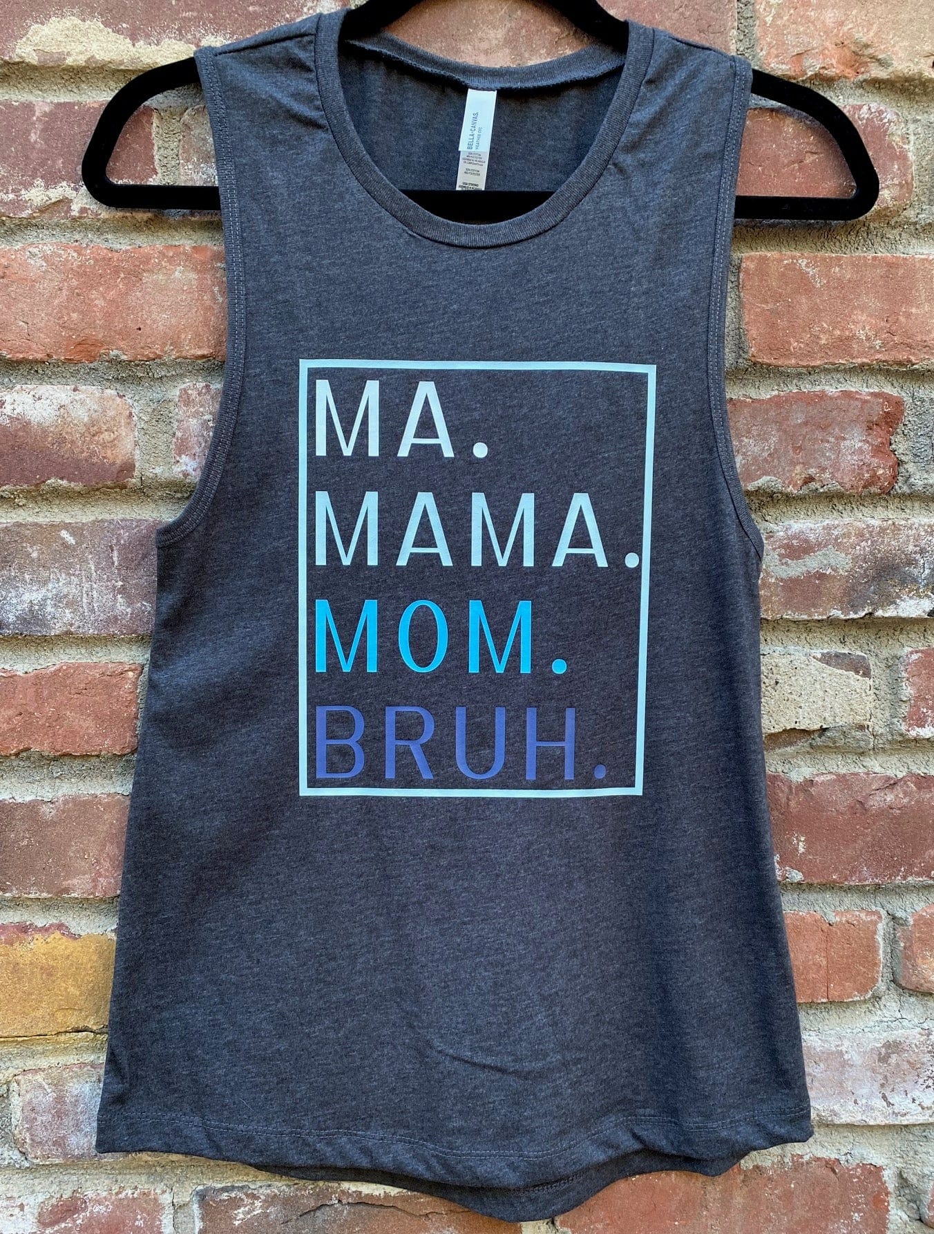 Ma Mama Mom Bruh Charcoal Grey Muscle Tank Top