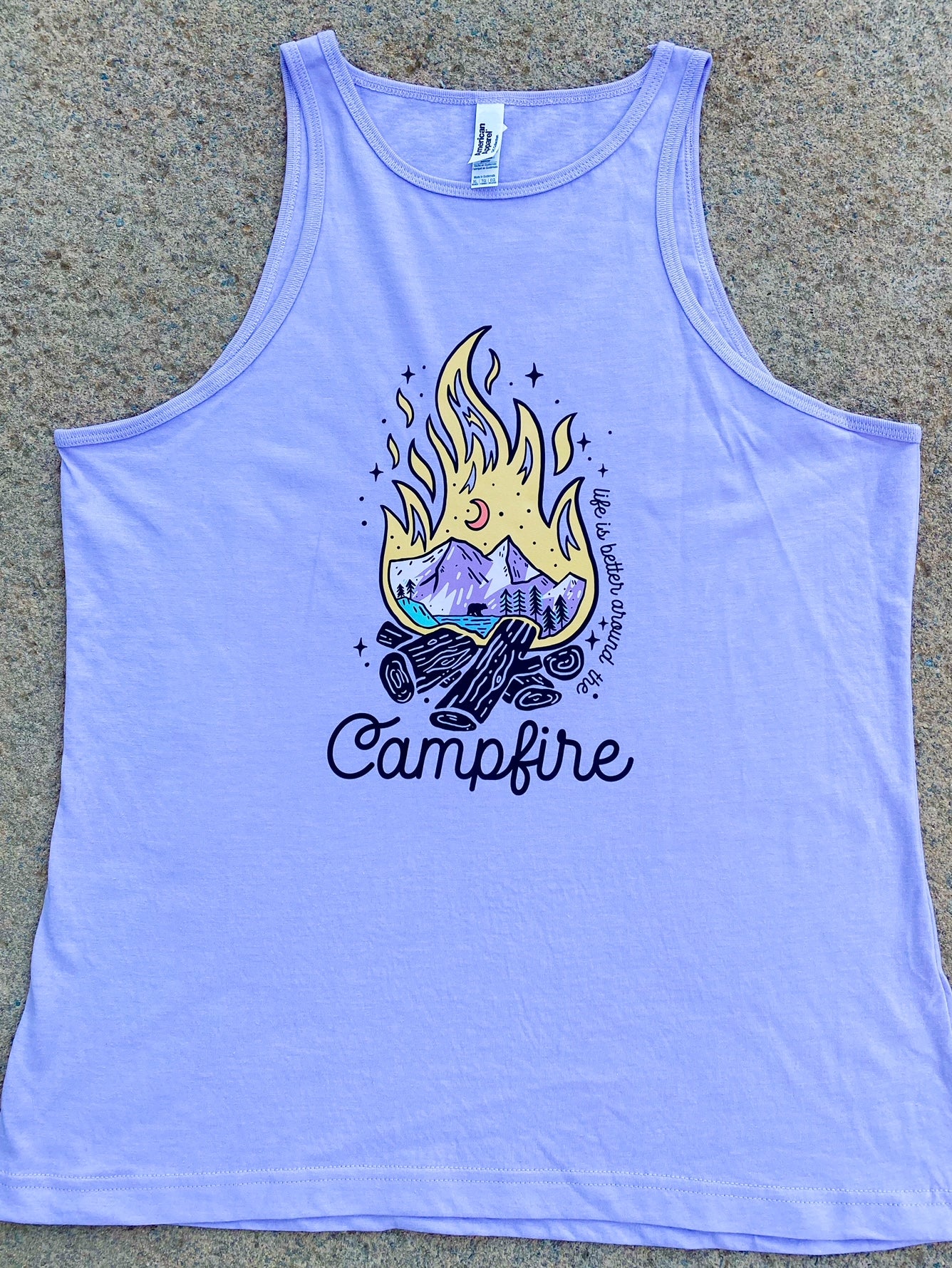 Life Is Better Around the Campfire Lilac Tank Top