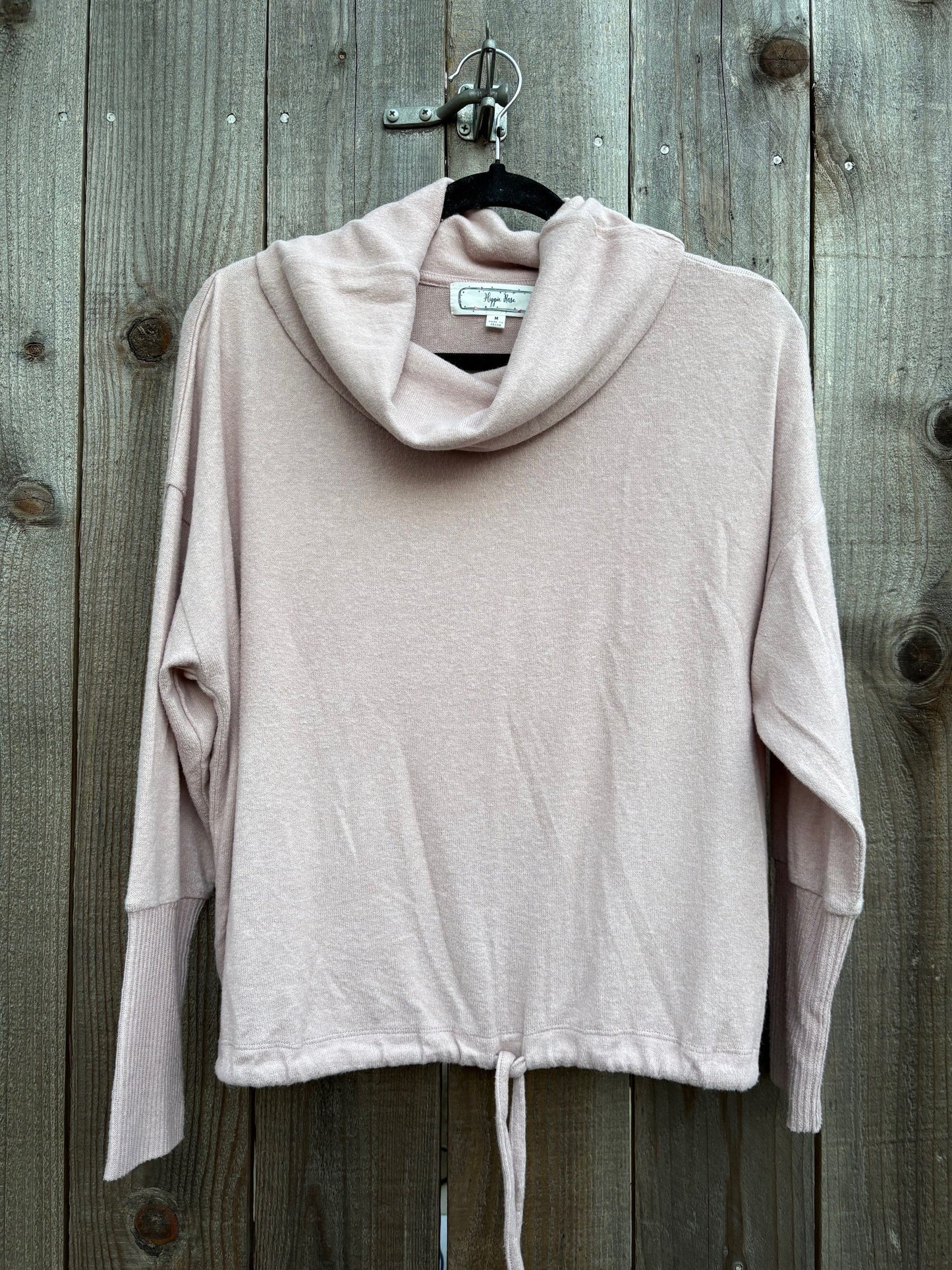 Hippie Rose Blush Pink Funnel Neck Pullover Sweater PRE-LOVED