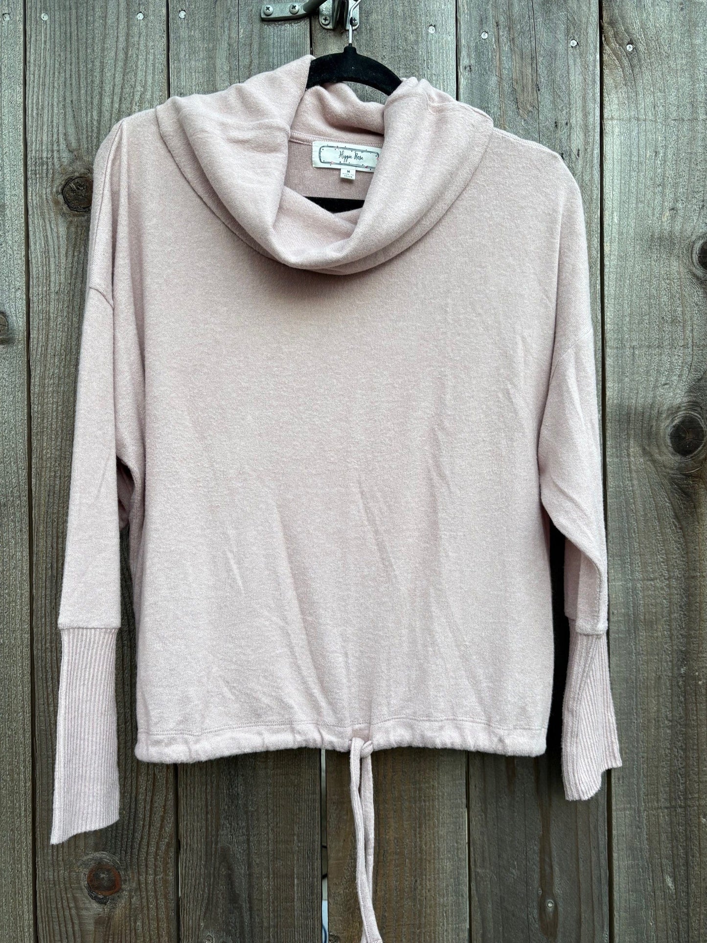 Hippie Rose Blush Pink Funnel Neck Pullover Sweater PRE-LOVED