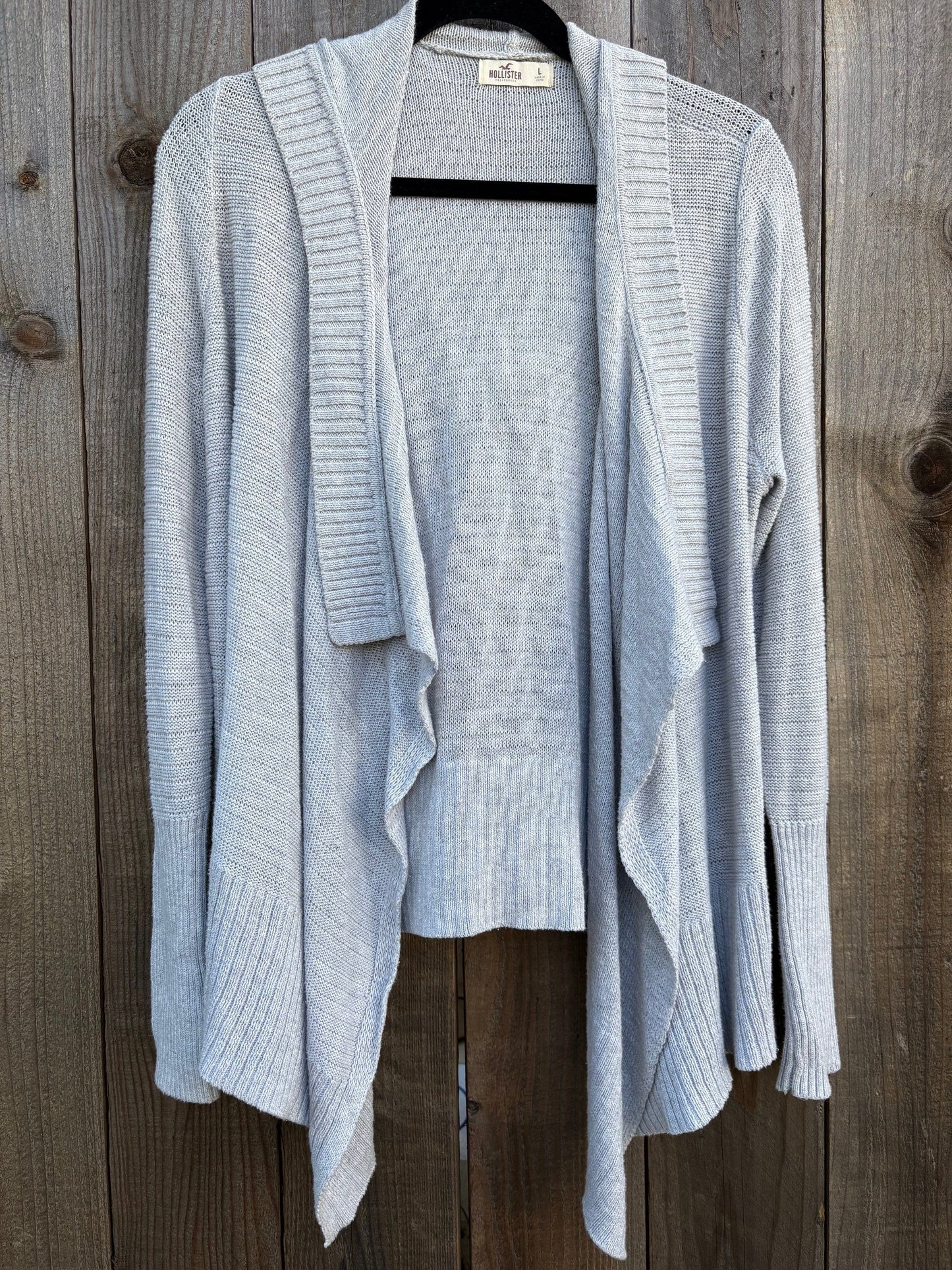 Hollister Grey Knit Cardigan Hoodie PRE-LOVED