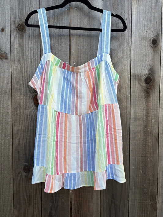 Davi & Dani Striped Flowy Tank Top