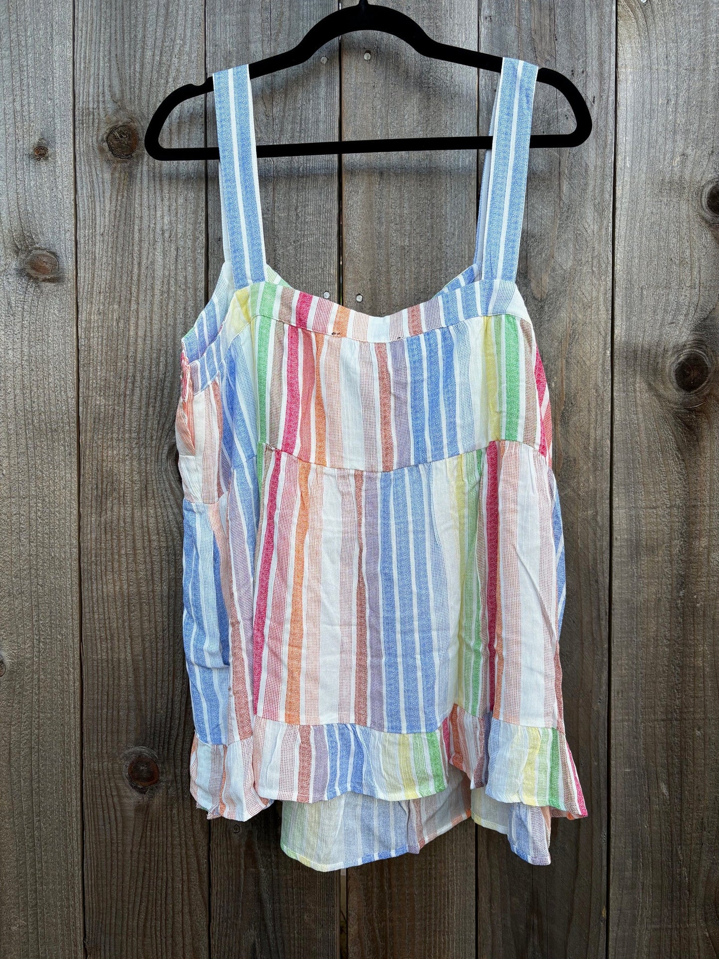 Davi & Dani Striped Flowy Tank Top