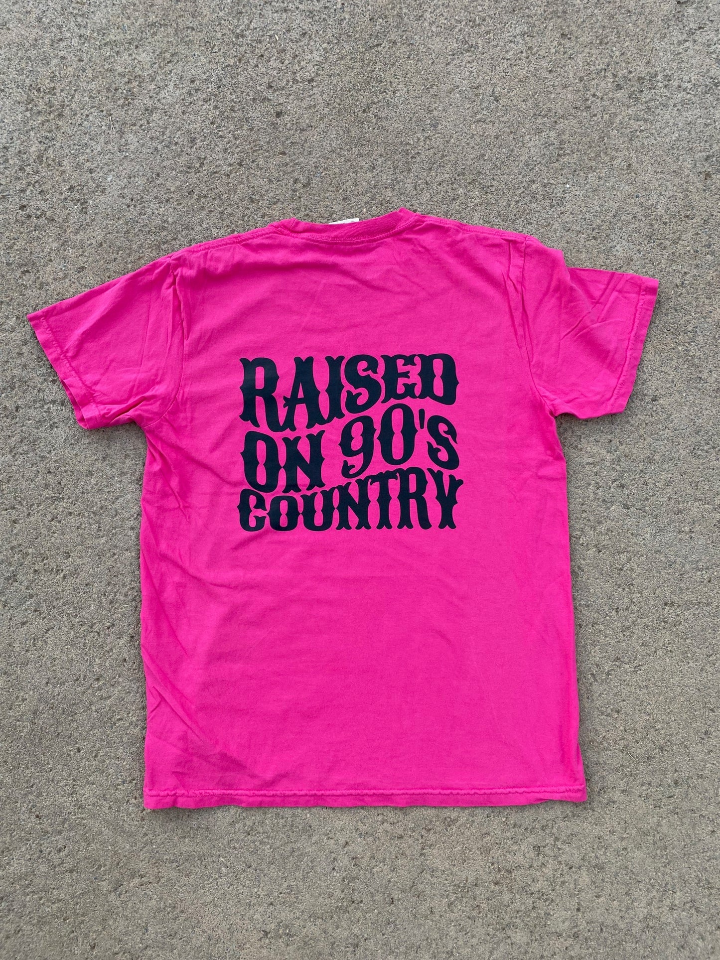 Raised on 90s Country Bright Pink T-Shirt