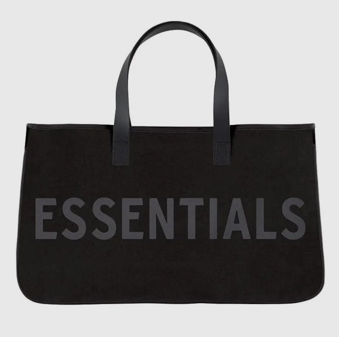 Essentials Black Canvas Tote Bag